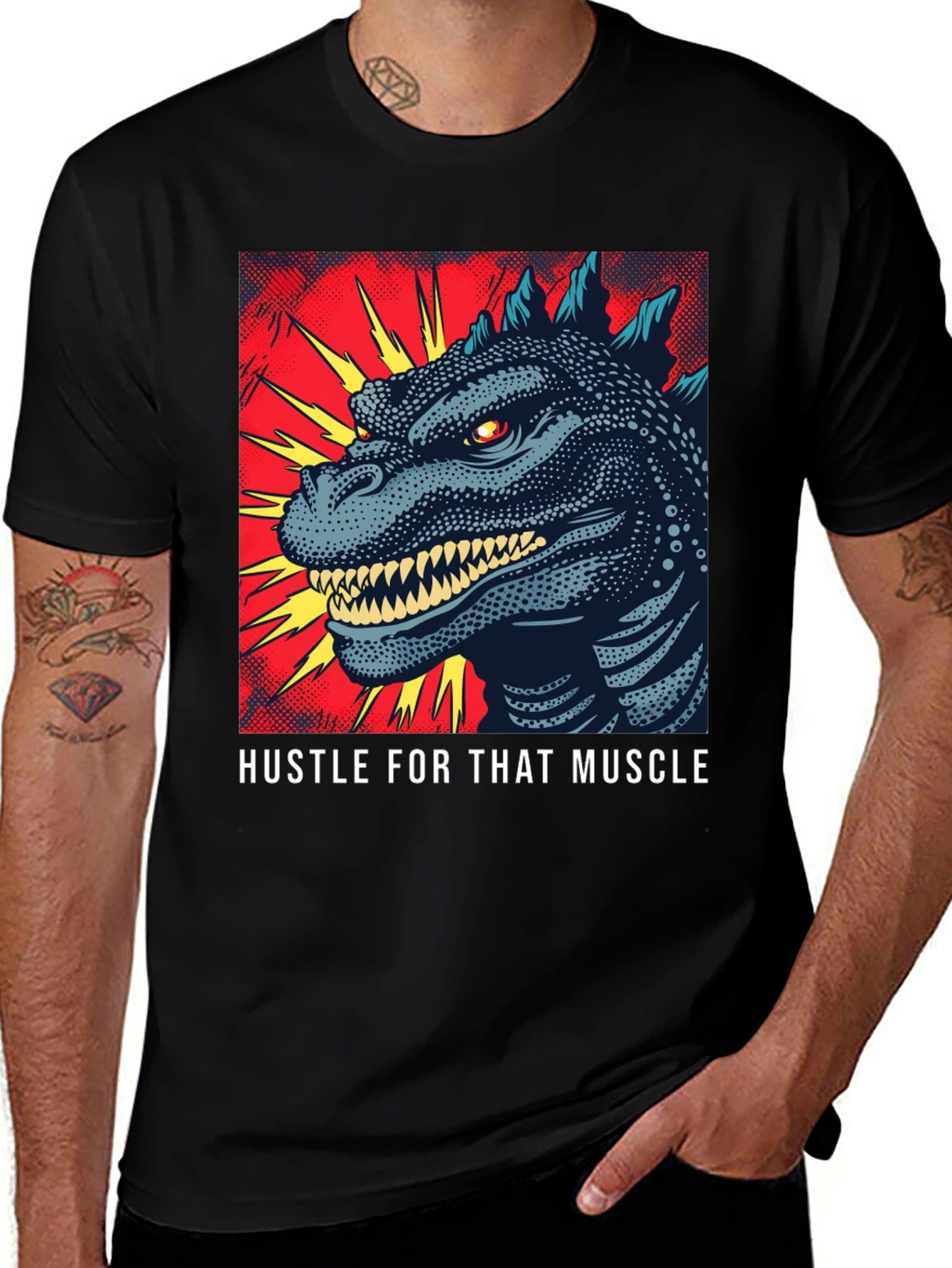 Godzilla Hustle Muscle Graphic Tee