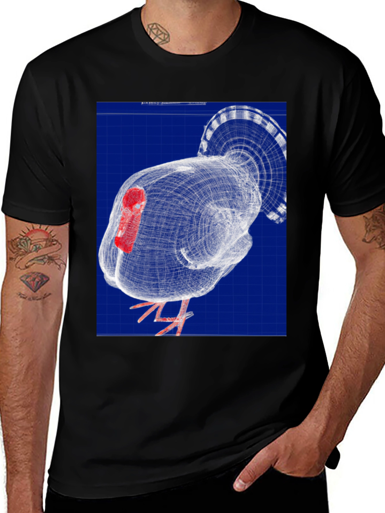 Variant 28 of Blueprint Turkey Graphic T-Shirt