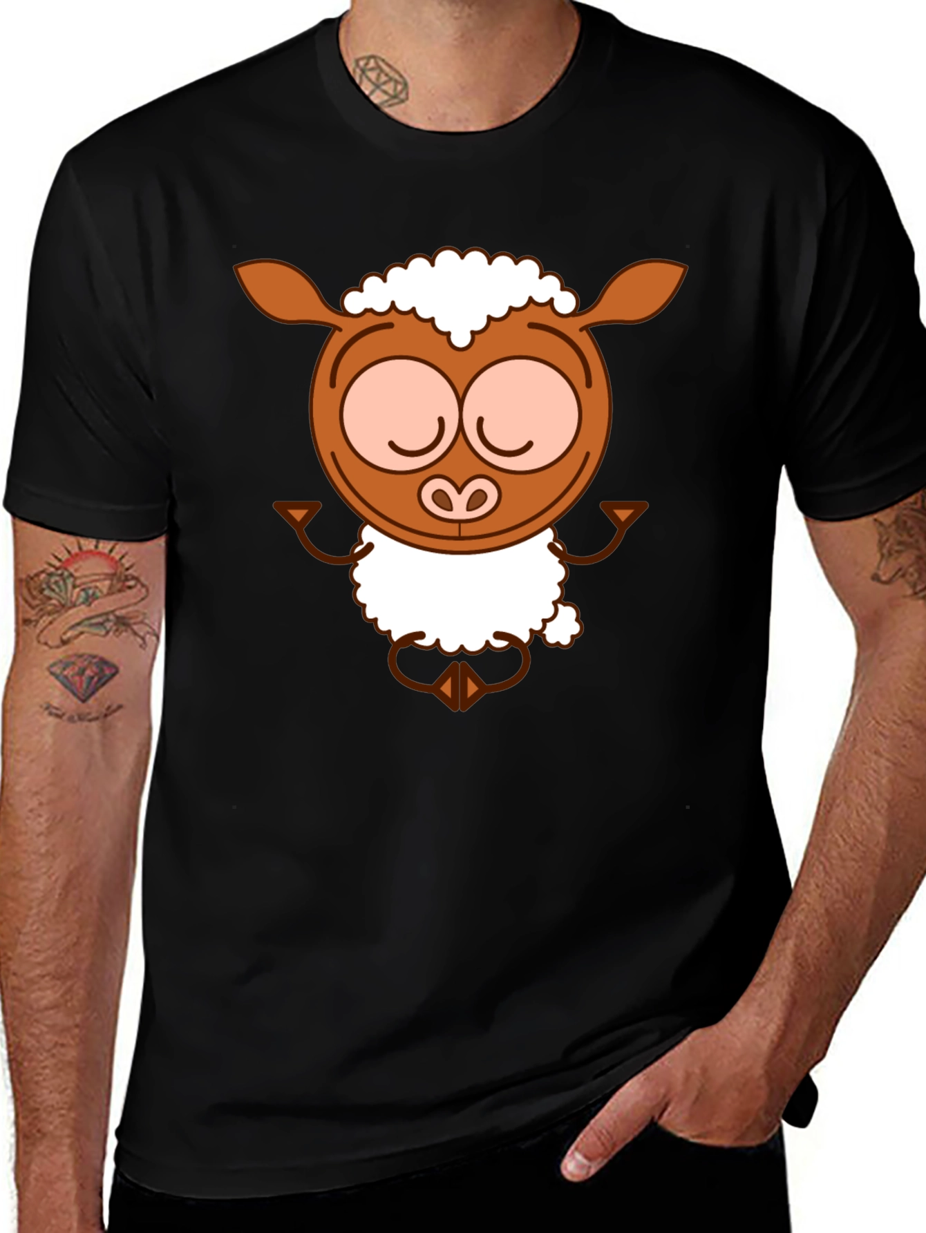 Variant 11 of Meditating Sheep T-Shirt - Soft Cotton Blend