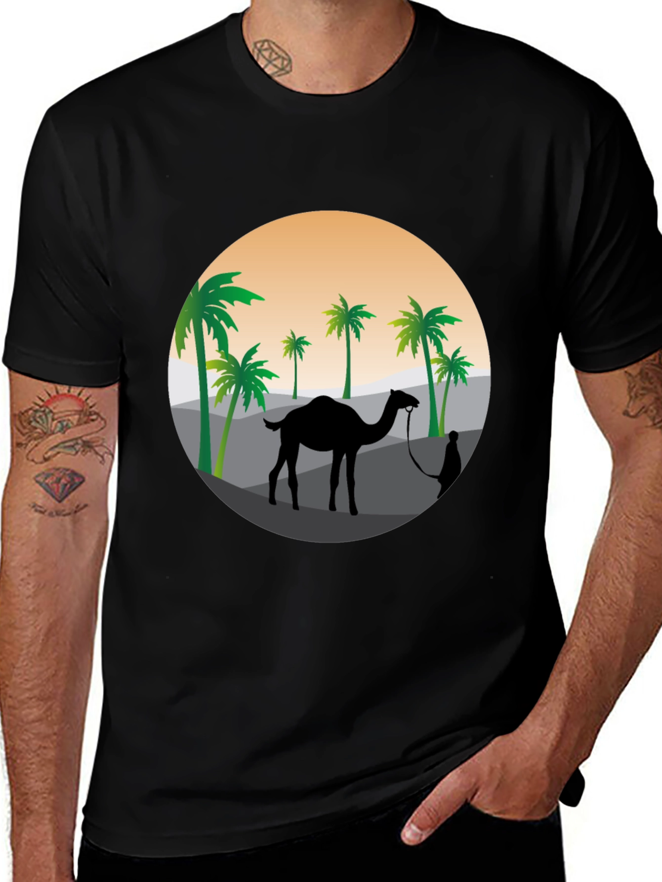 Variant 5 of Desert Camel Silhouette Graphic T-Shirt