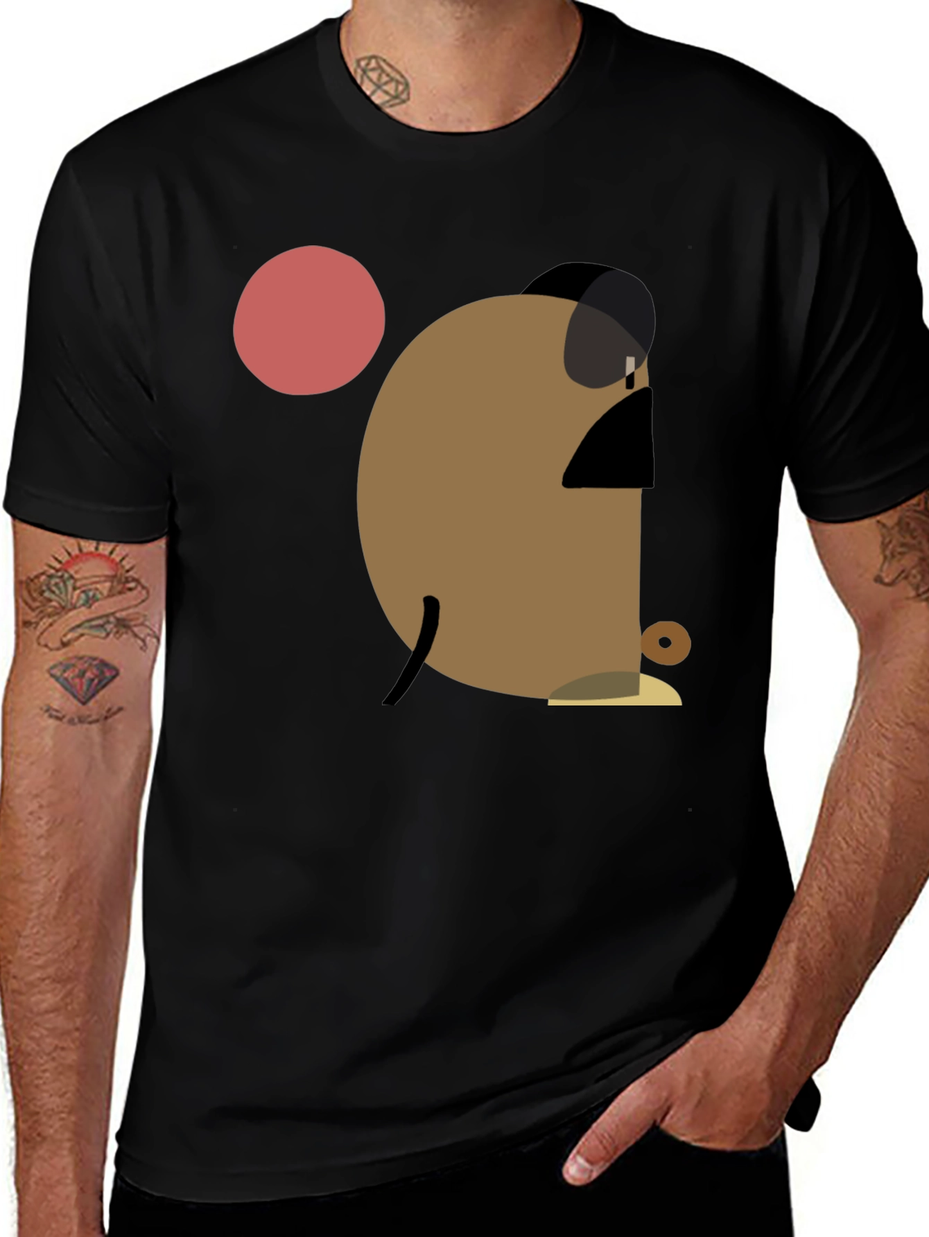 Variant 22 of Abstract Geometric Art Black T-Shirt