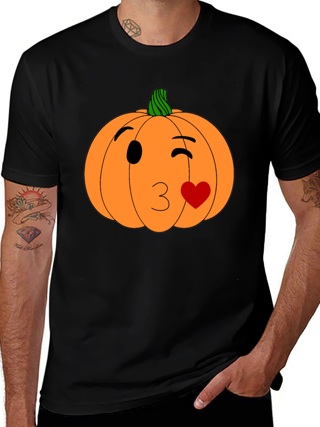 Winking Pumpkin Kiss Halloween T-Shirt