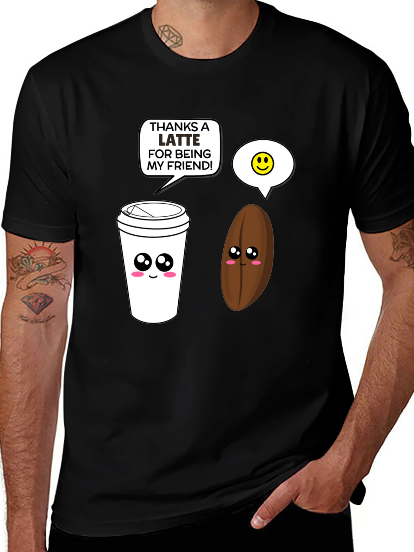 Thanks a Latte T-Shirt: Cute Coffee Lover Tee