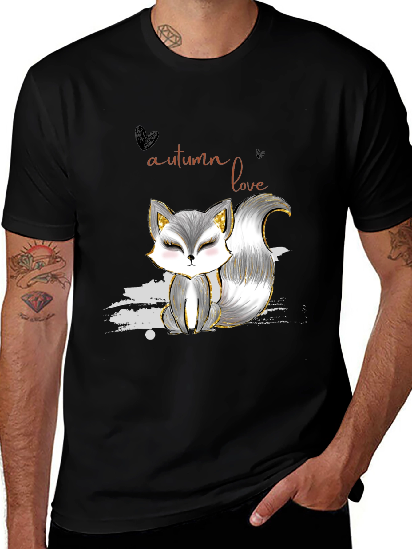 Variant 23 of Autumn Love Fox Graphic Tee - Stylish Casual Wear