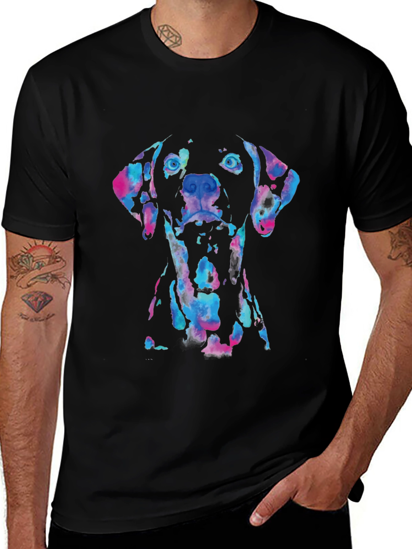 Variant 29 of Dog Watercolor Graphic Tee - Black