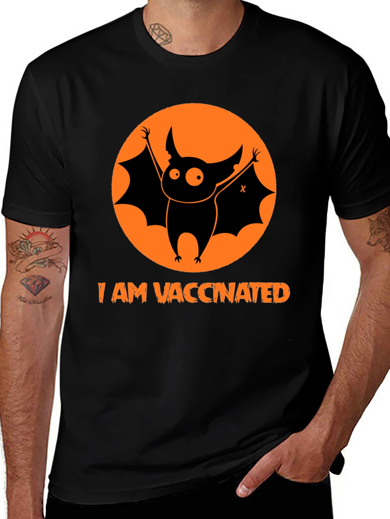 I am Vaccinated Bat Halloween T-Shirt