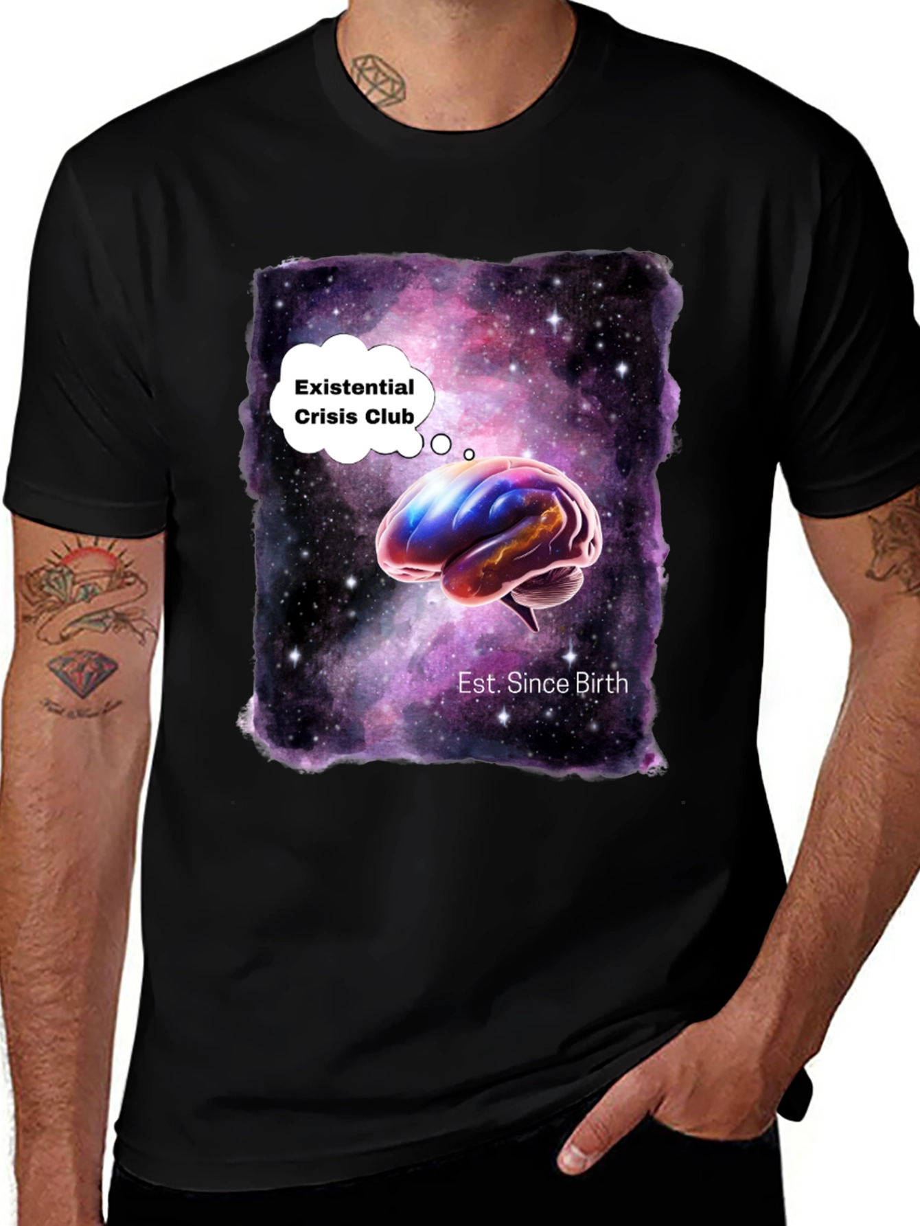 Variant 3 of Existential Crisis Club Galaxy Brain T-Shirt