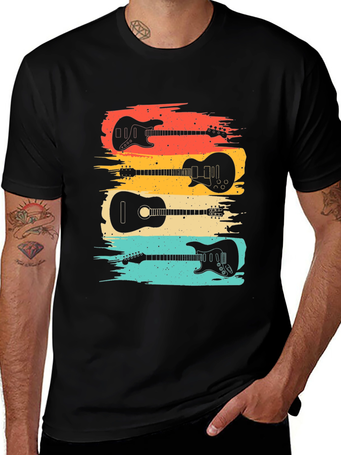 Variant 16 of Retro Guitar Lover T-Shirt: Classic Music Tee