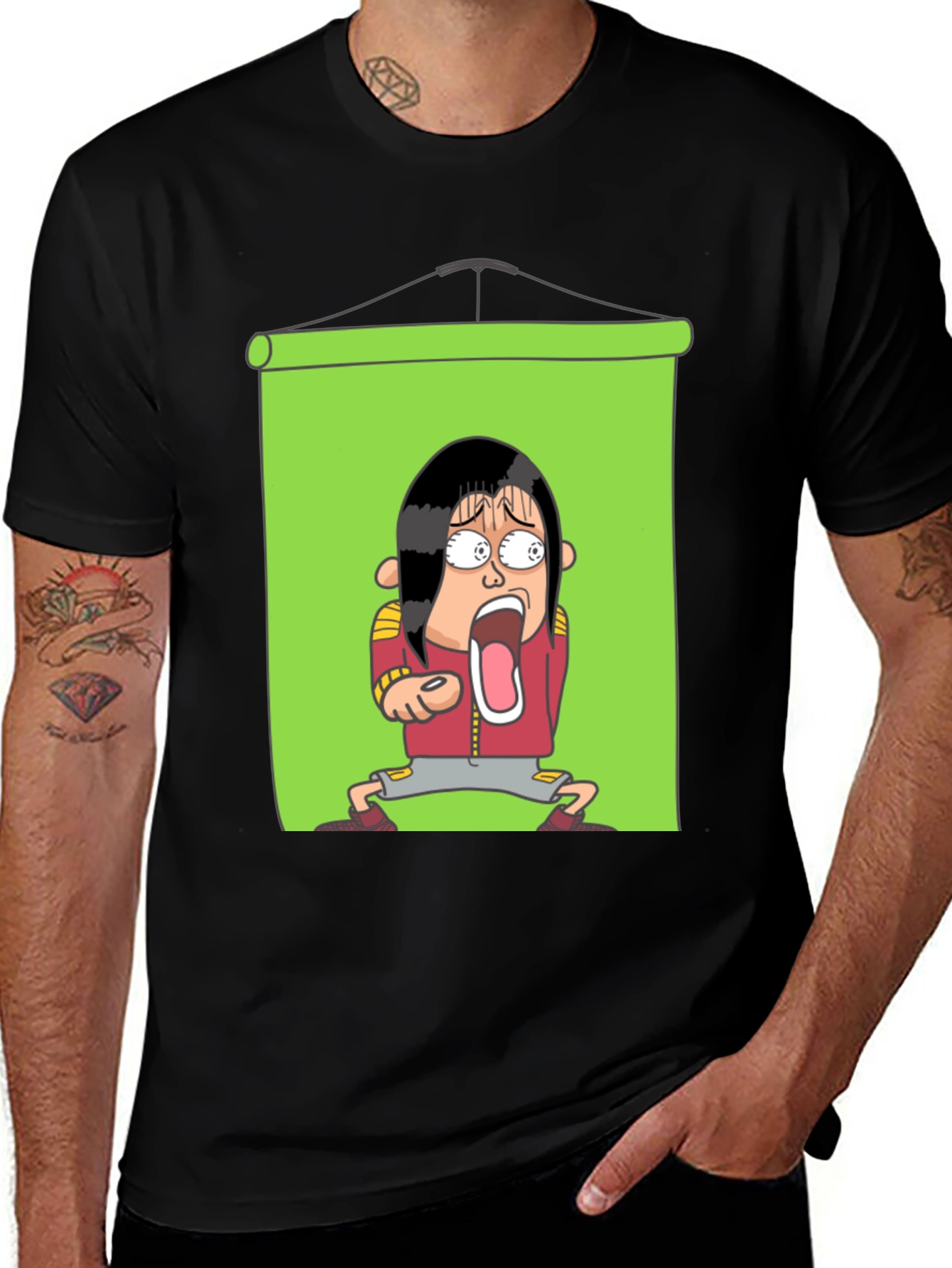 Variant 27 of Cartoon Graphic Black T-Shirt
