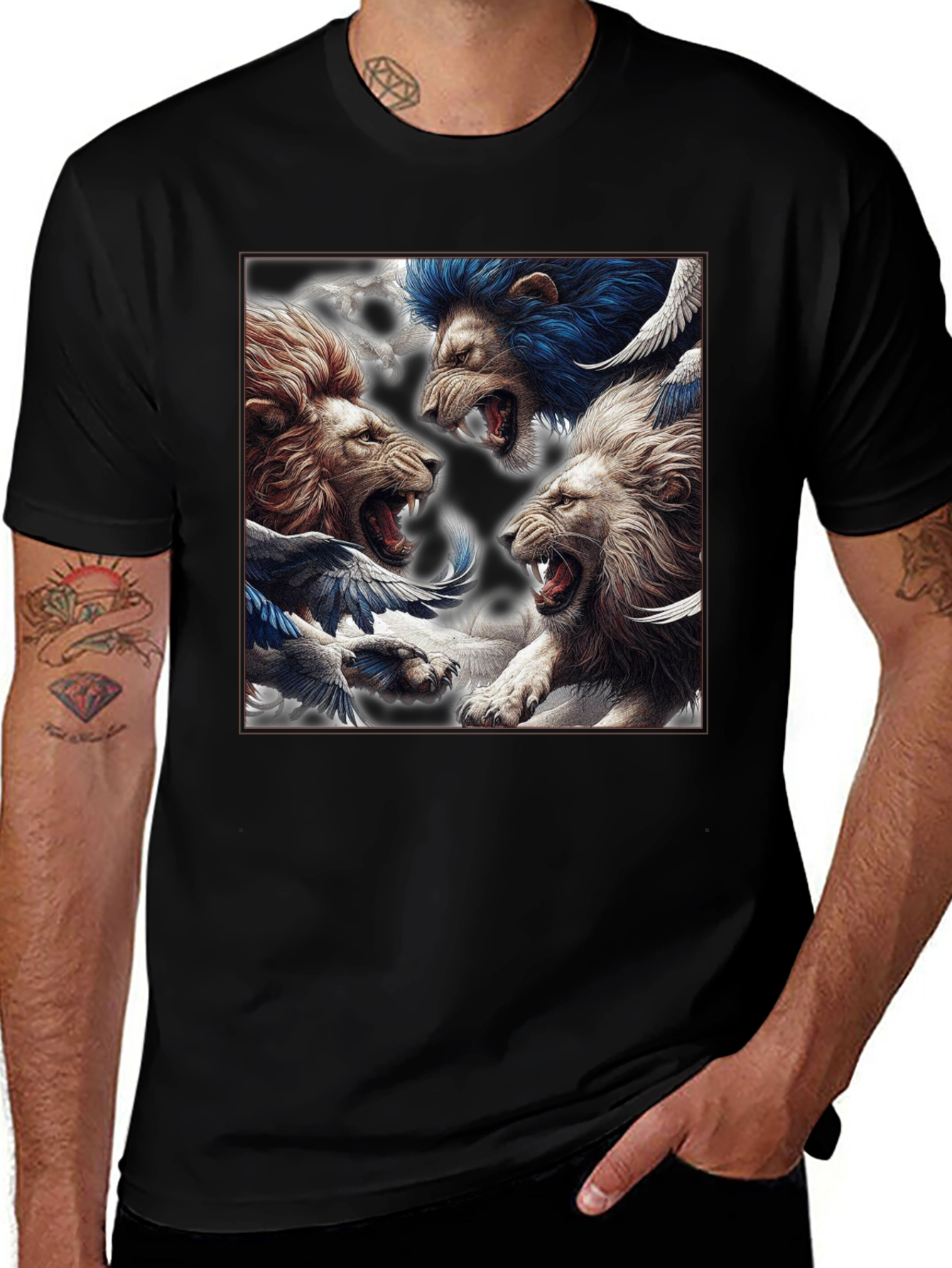 Variant 20 of Lion T-Shirt - Roaring Winged Beasts