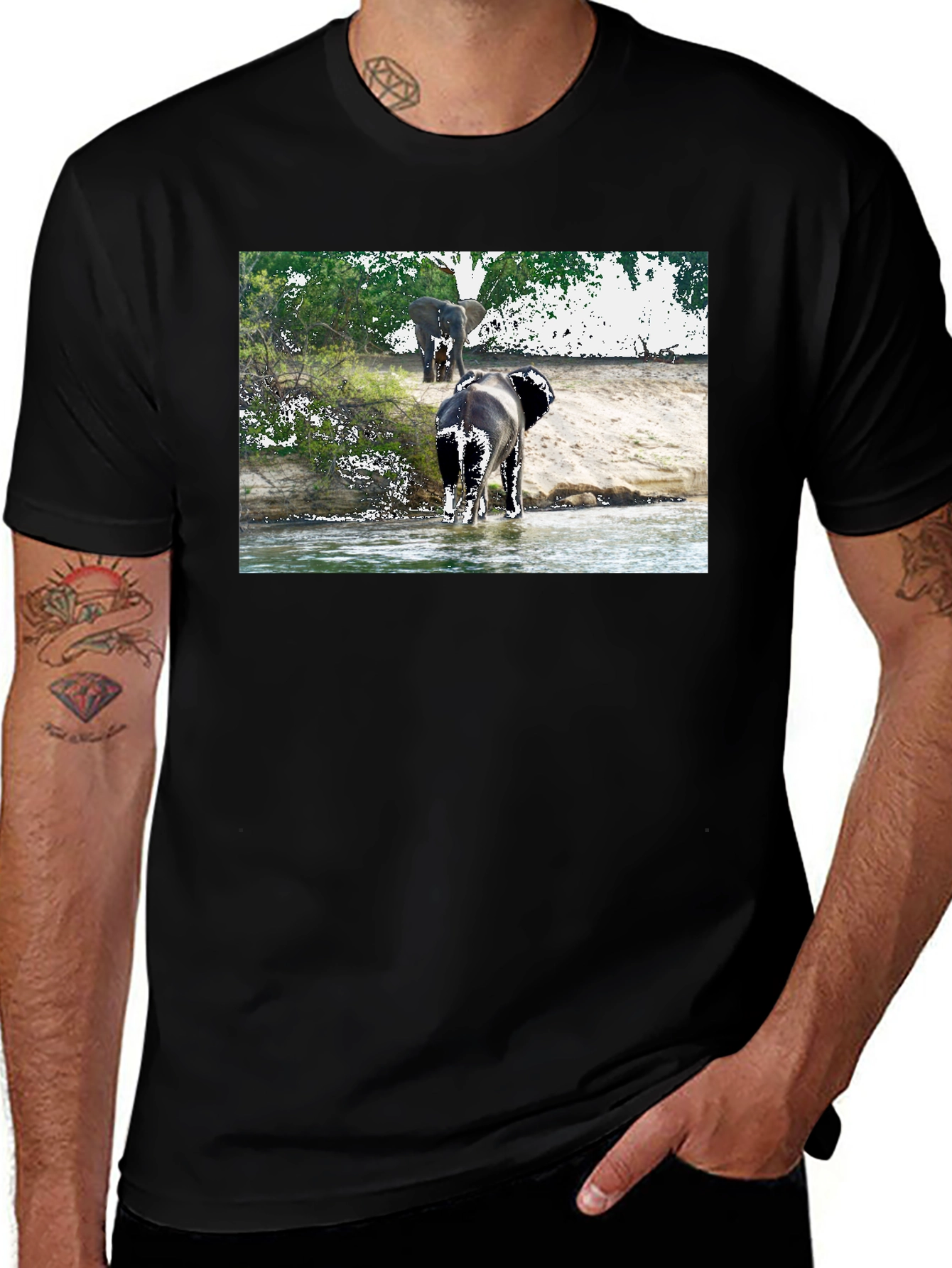 Variant 12 of Elephant River Black T-Shirt