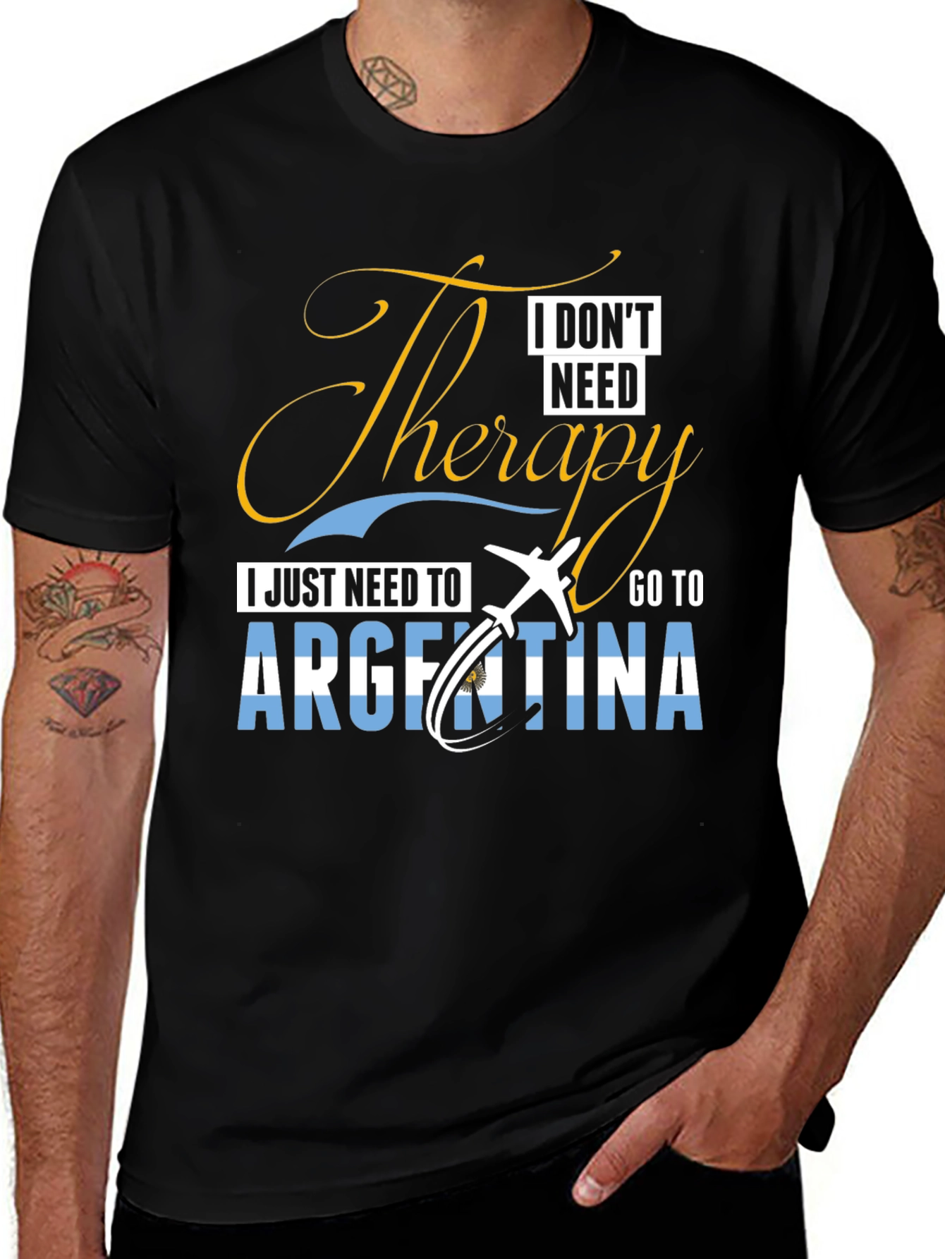 Variant 6 of Argentina Therapy T-Shirt - Travel Lover Tee