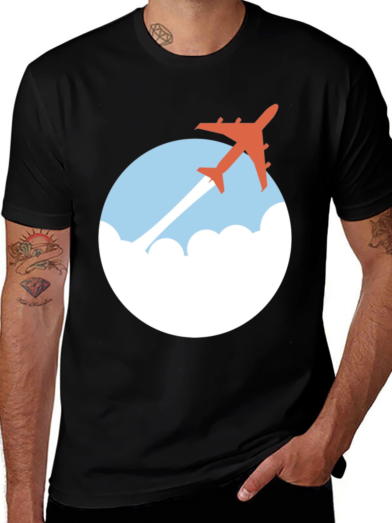 Airplane in the Sky Graphic Tee - Soft Cotton Comfort