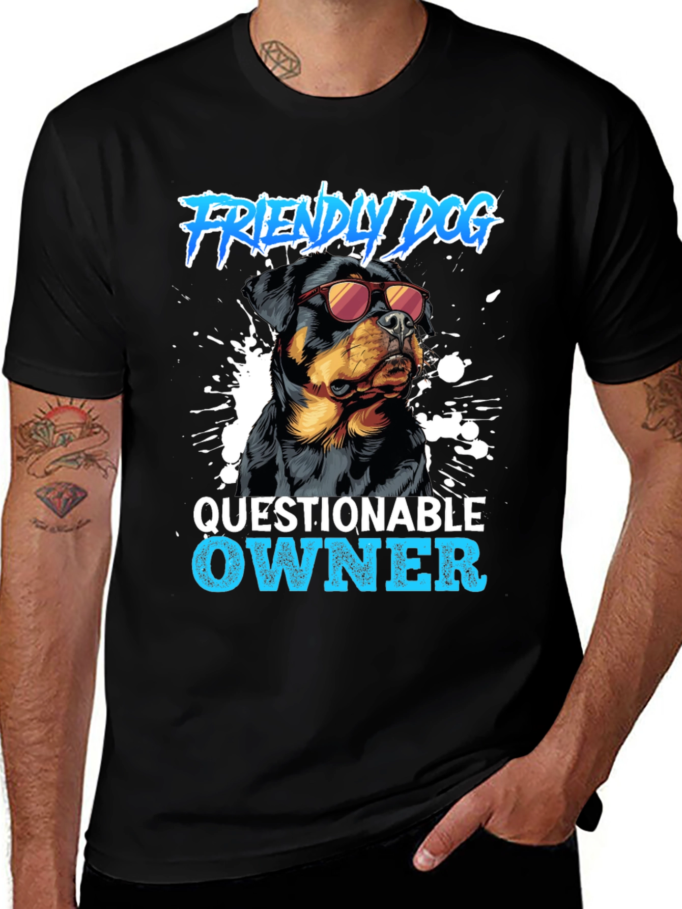 Variant 9 of Friendly Dog Questionable Owner Graphic Tee