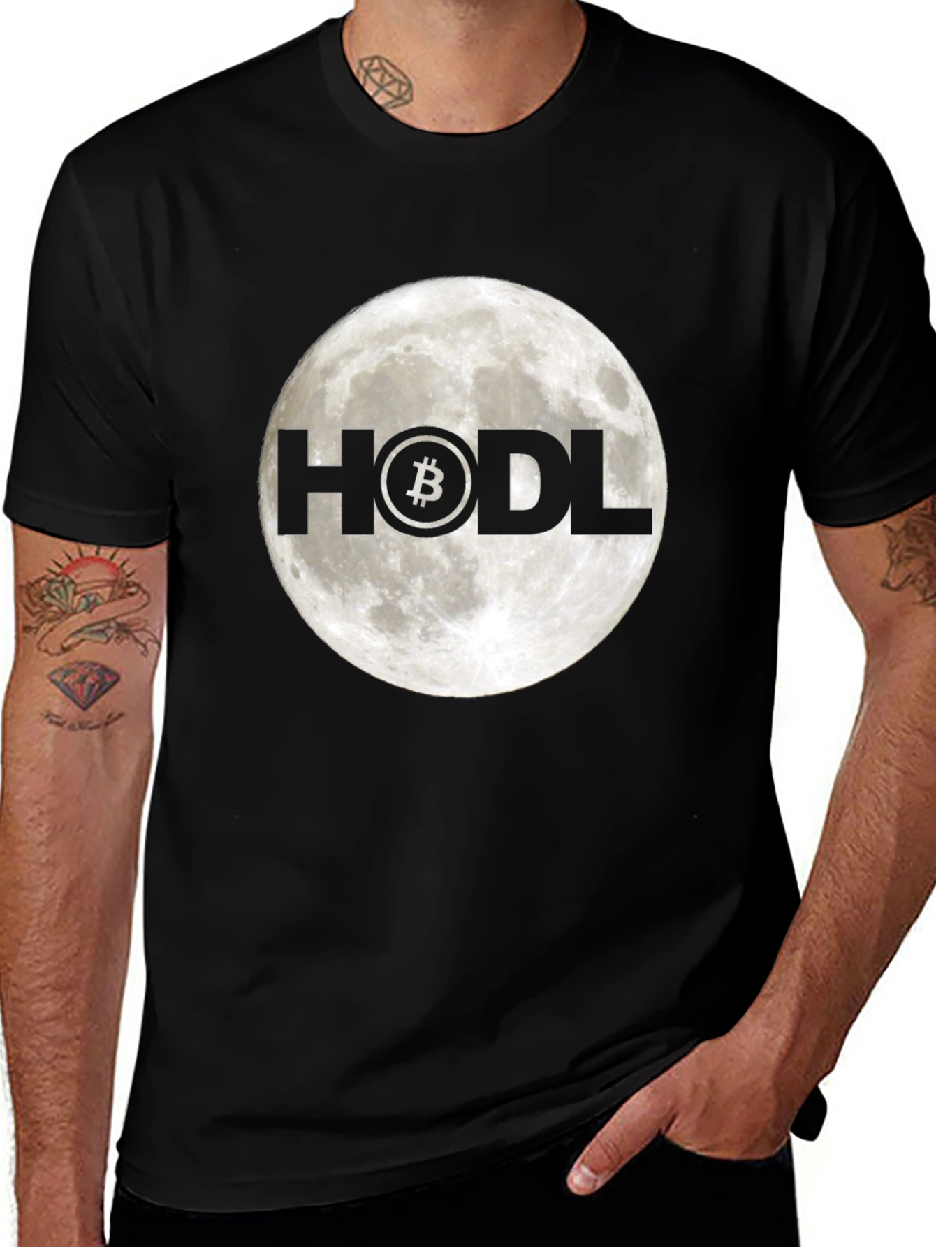 Variant 25 of HODL Bitcoin Moon Black T-Shirt