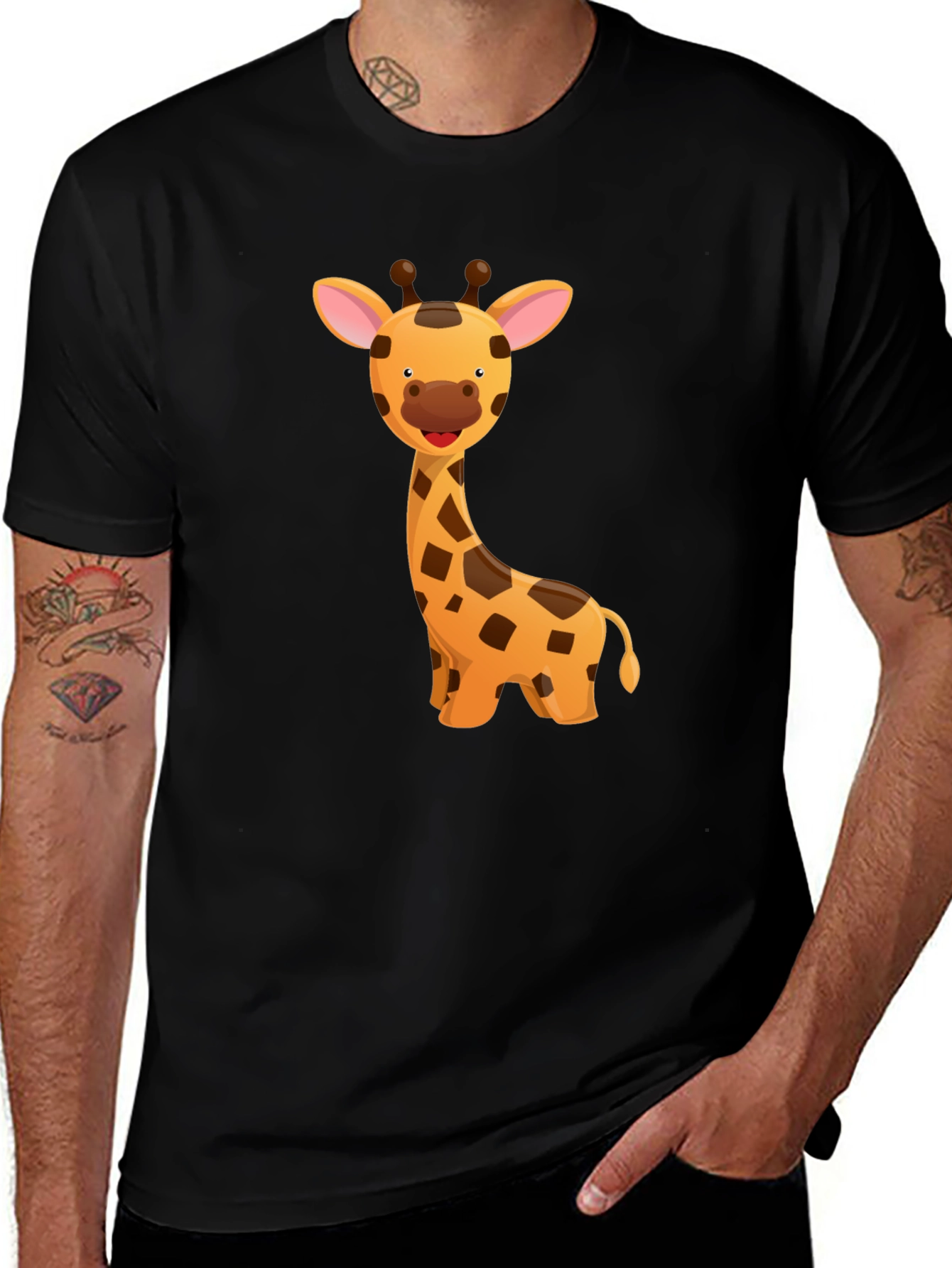 Variant 23 of Giraffe Graphic T-Shirt - Fun Cartoon Design