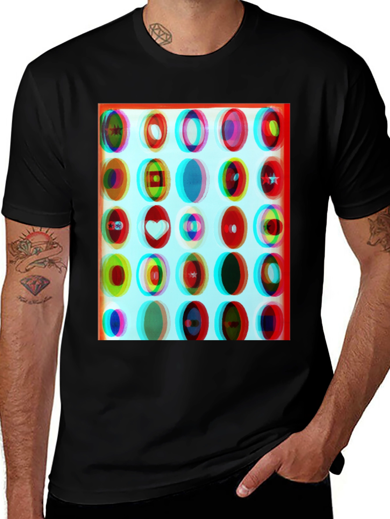 Variant 7 of Abstract Graphic Print Crew Neck T-Shirt