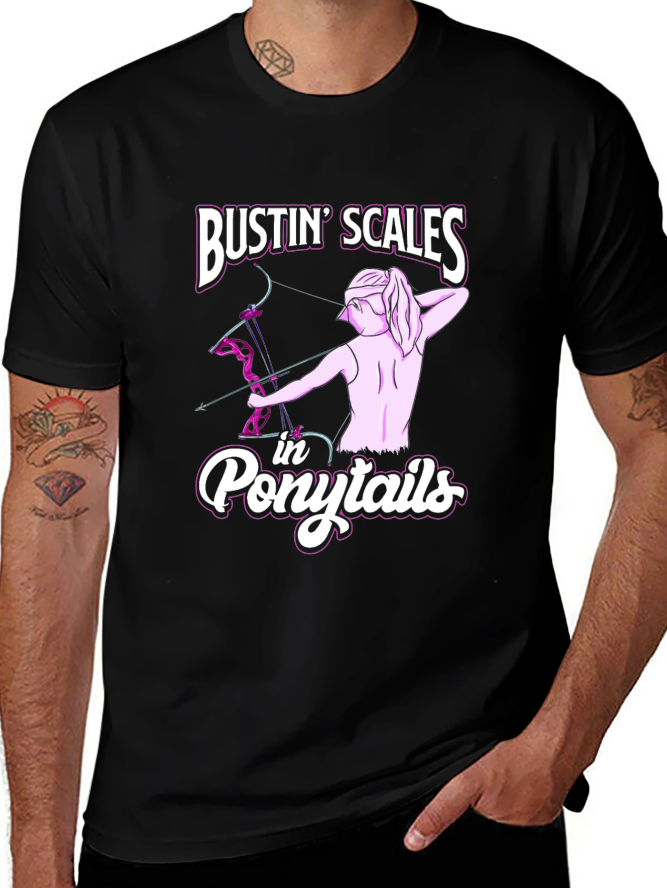 Variant 8 of Bustin' Scales in Ponytails Graphic Tee