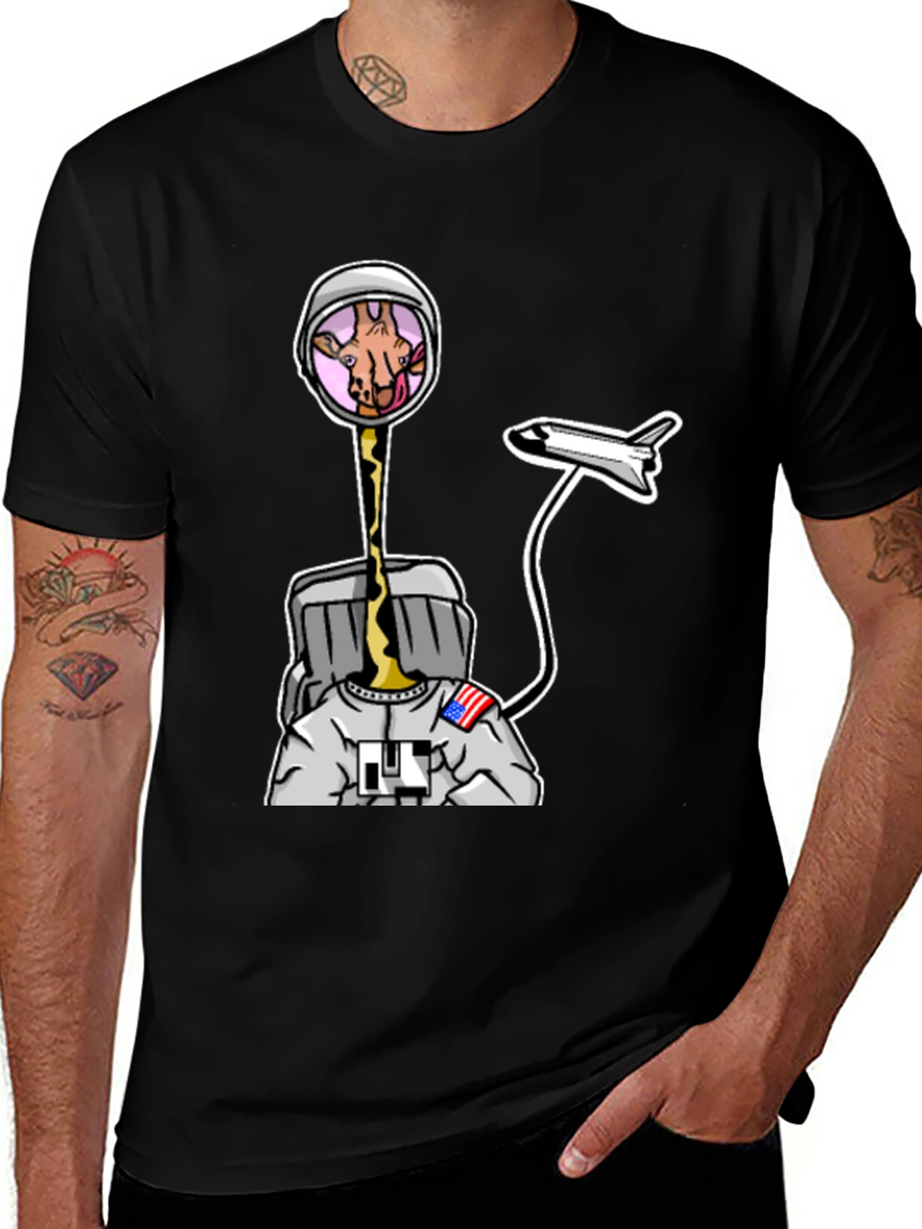 Variant 4 of Astronaut Giraffe Graphic T-Shirt