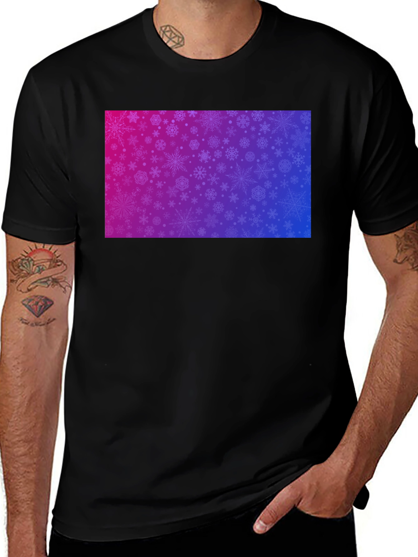 Variant 4 of Snowflake Gradient Tee - Stylish Winter Apparel