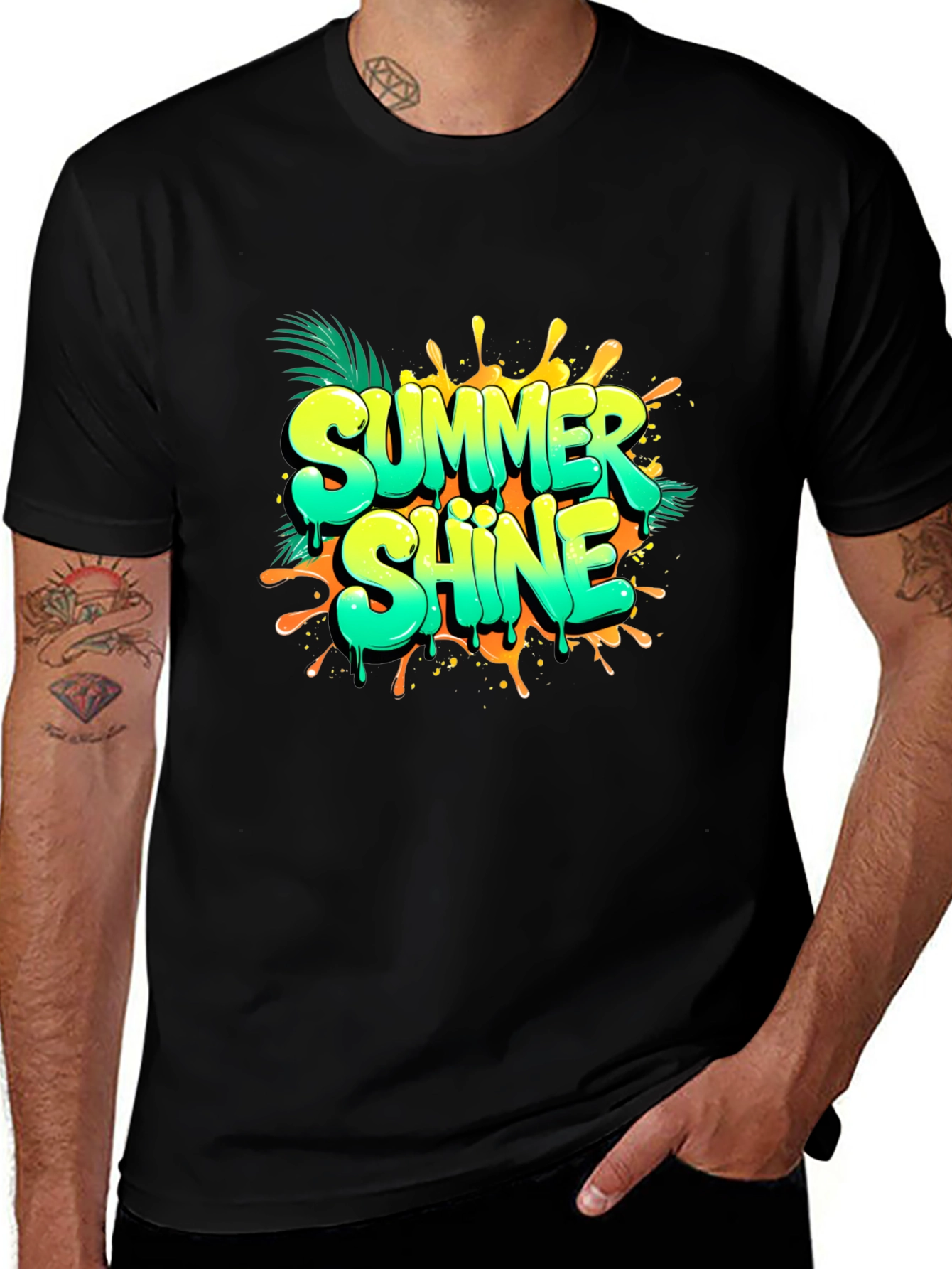 Variant 12 of Summer Shine Black Graphic Tee 