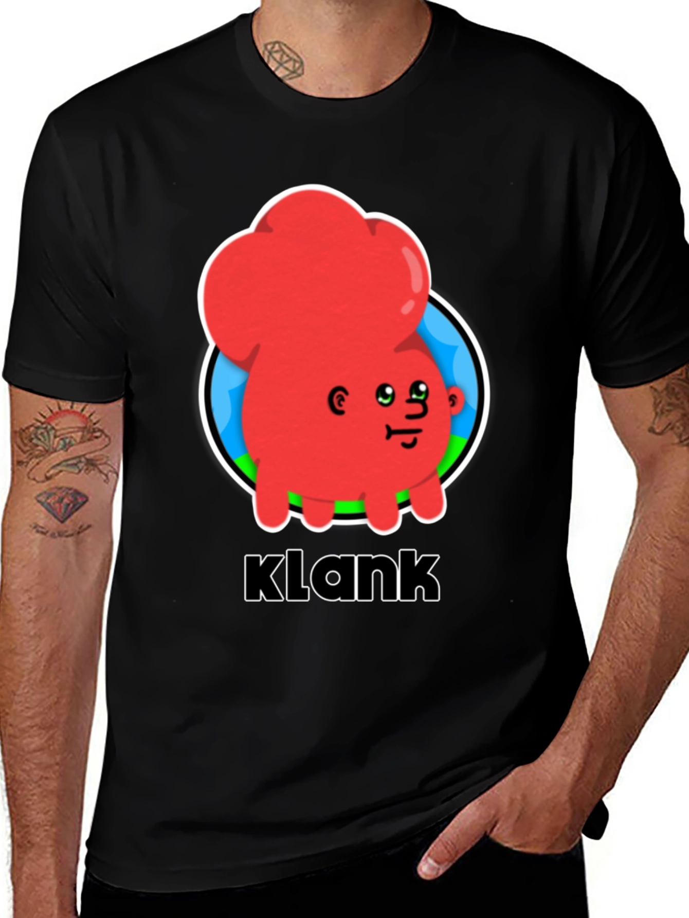 Klank Cartoon Graphic Black T-Shirt