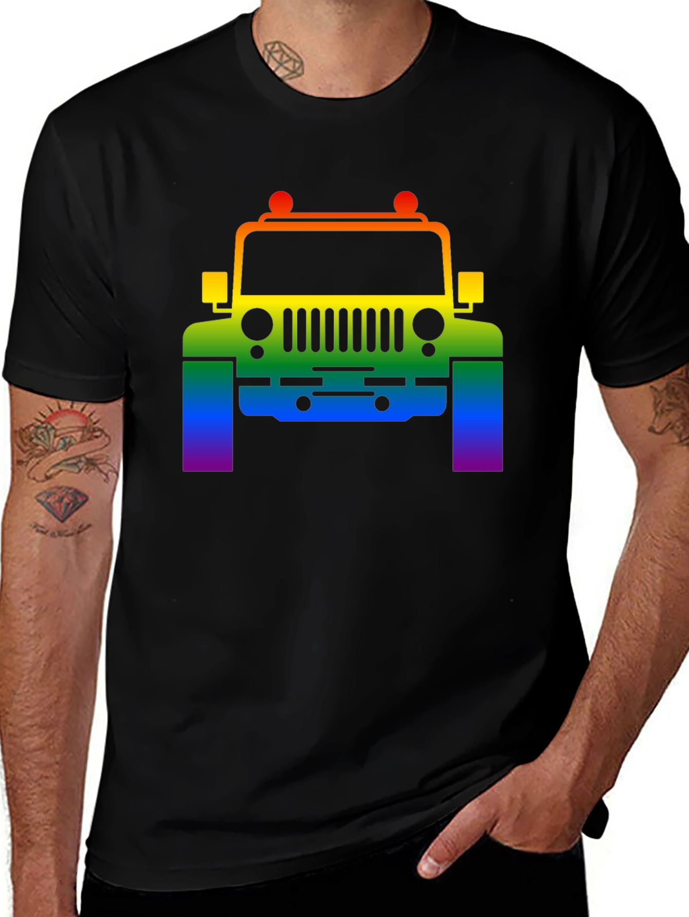 Variant 14 of Rainbow Jeep T-Shirt - Pride Edition