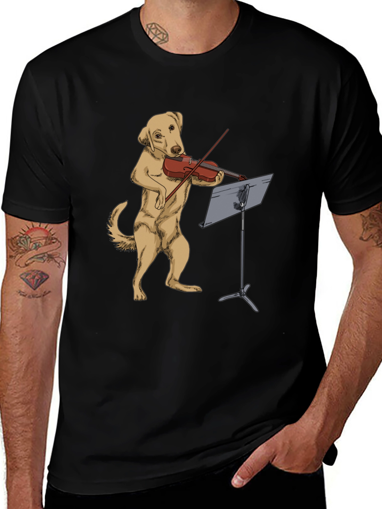 Variant 24 of Dog Playing Violin Graphic Tee - Unique Animal Lover Shirt