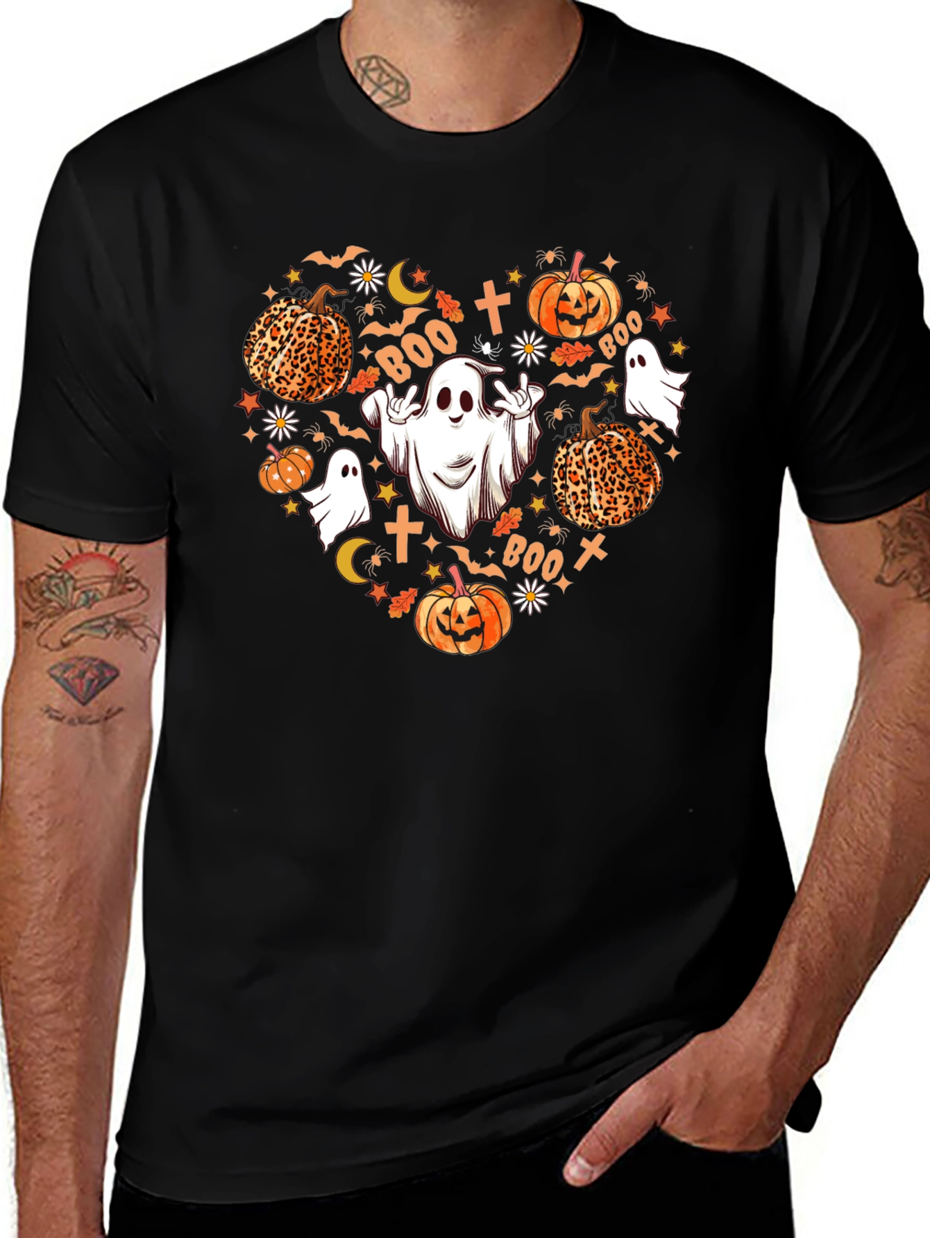Variant 9 of Halloween Heart Ghost Graphic Tee