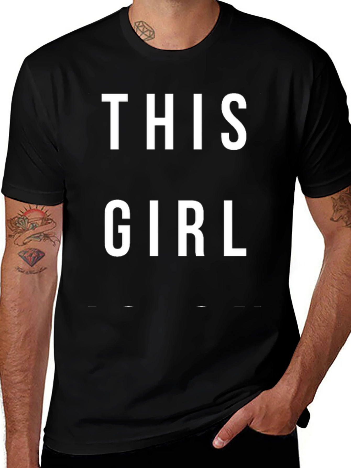 Variant 6 of This Girl Graphic Tee - Black Cotton T-Shirt