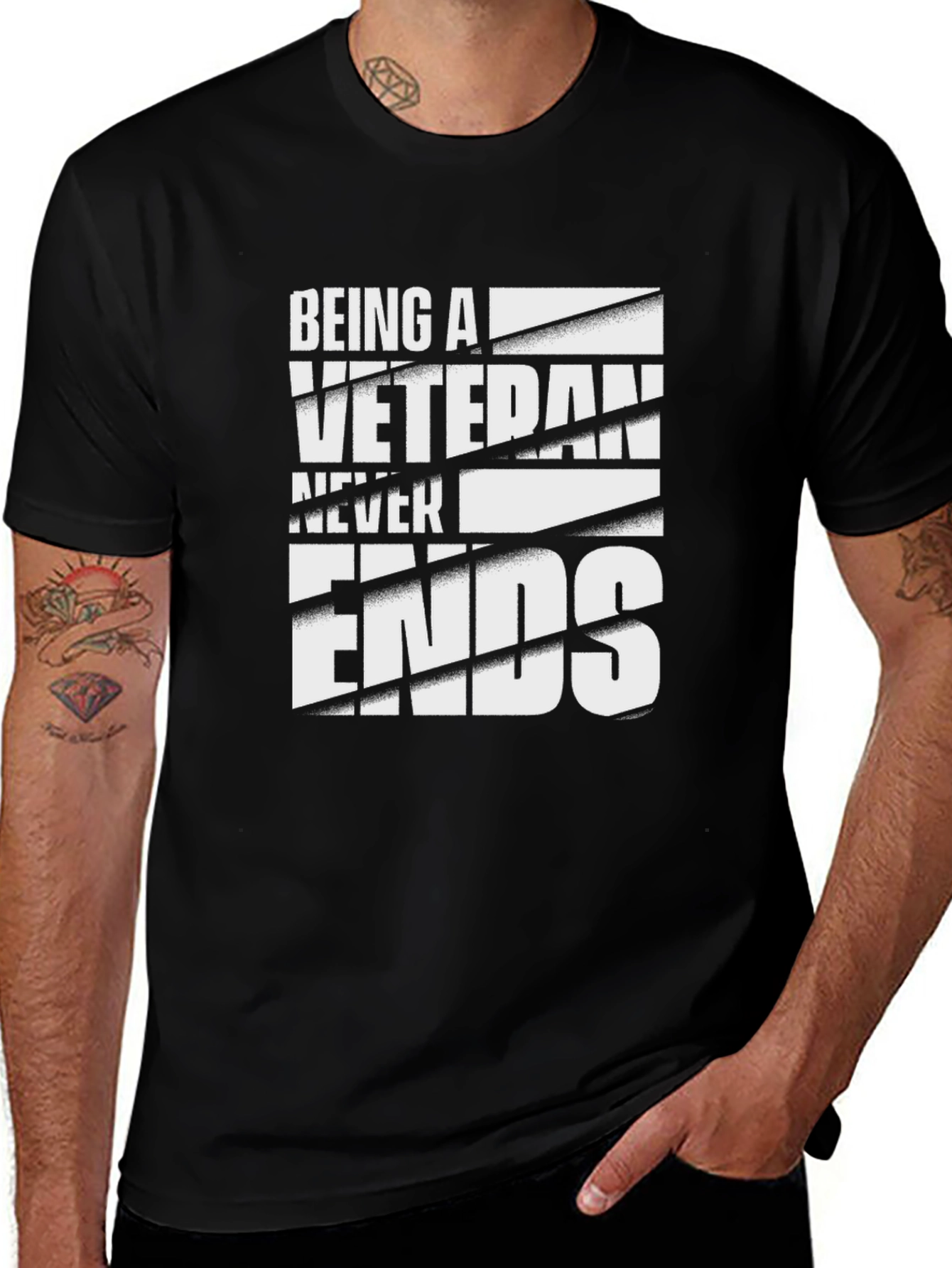 Variant 2 of Being a Veteran Never Ends T-Shirt