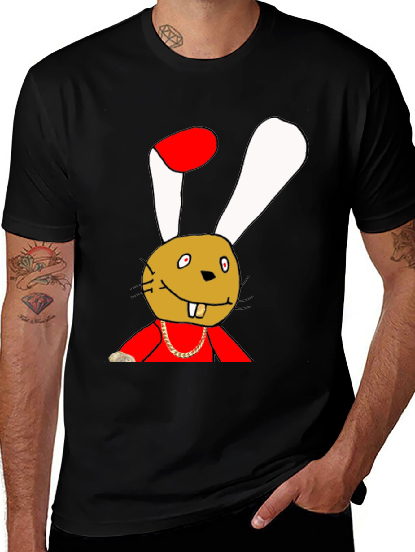 Variant 4 of Funny Cartoon Bunny Graphic T-Shirt
