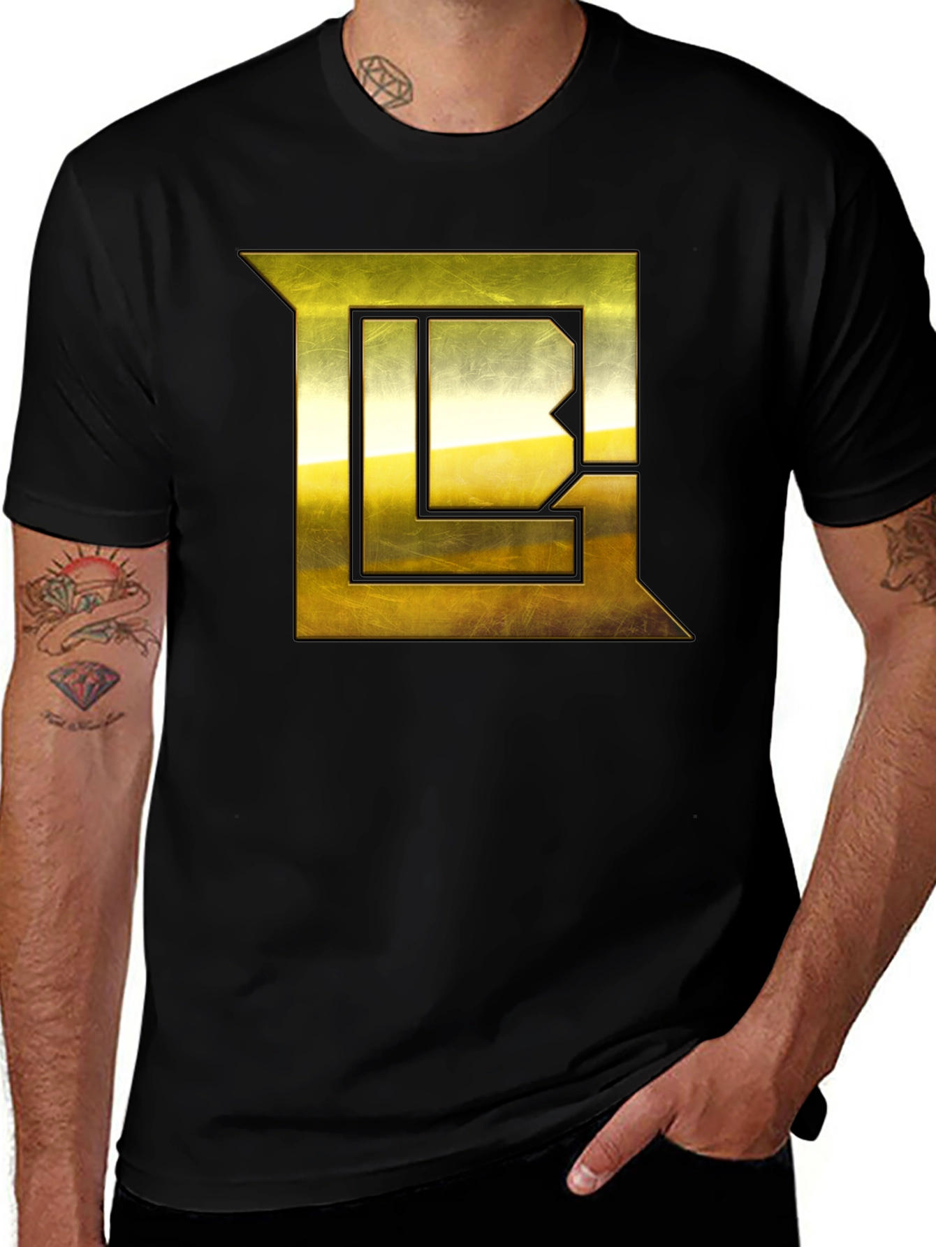 Variant 23 of Golden Emblem Graphic T-Shirt - Cool Casual Tee