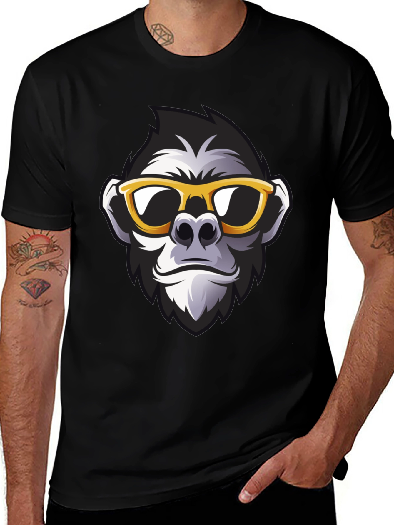 Variant 10 of Cool Gorilla Graphic Tee - Black T-Shirt
