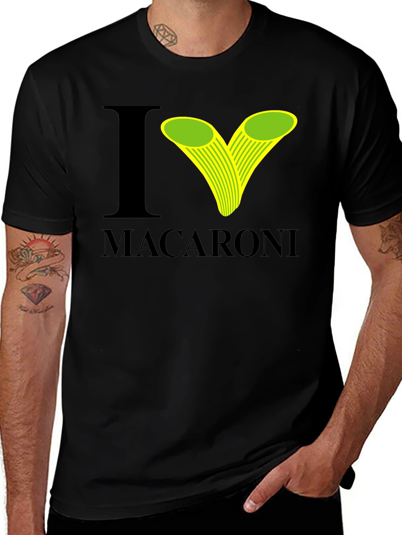 I Love Macaroni T-Shirt - Novelty Pasta Tee
