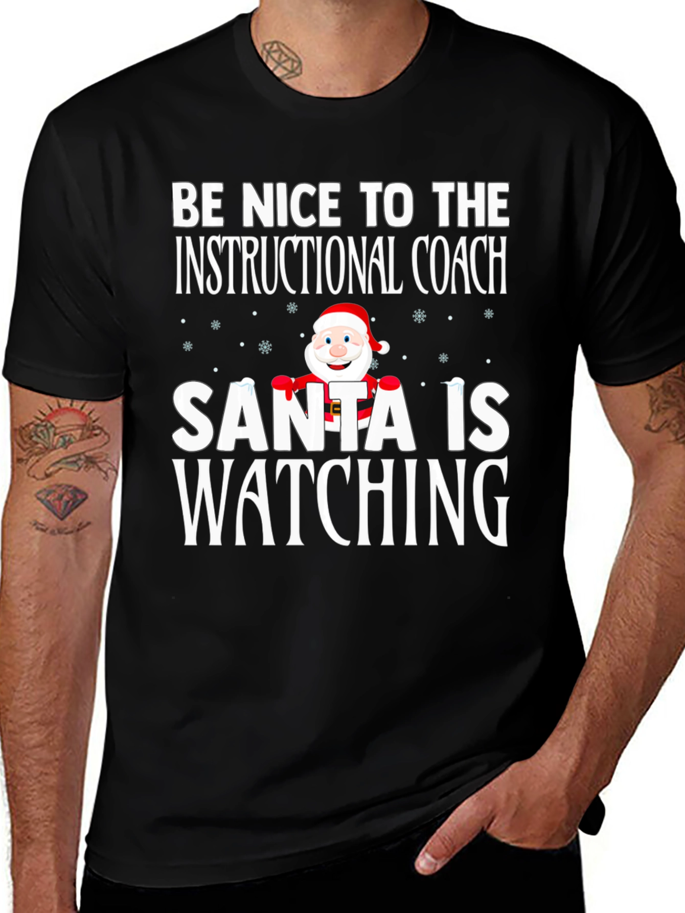 Be Nice To The Instructional Coach Santa T-Shirt
