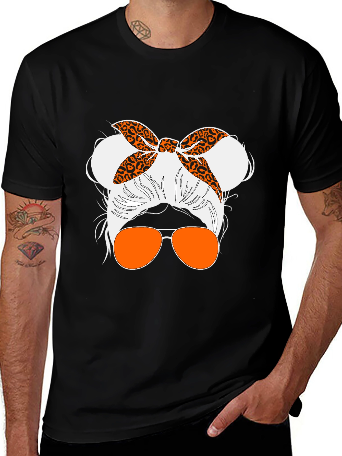 Variant 3 of Messy Bun Leopard Bandana Sunglasses T-Shirt