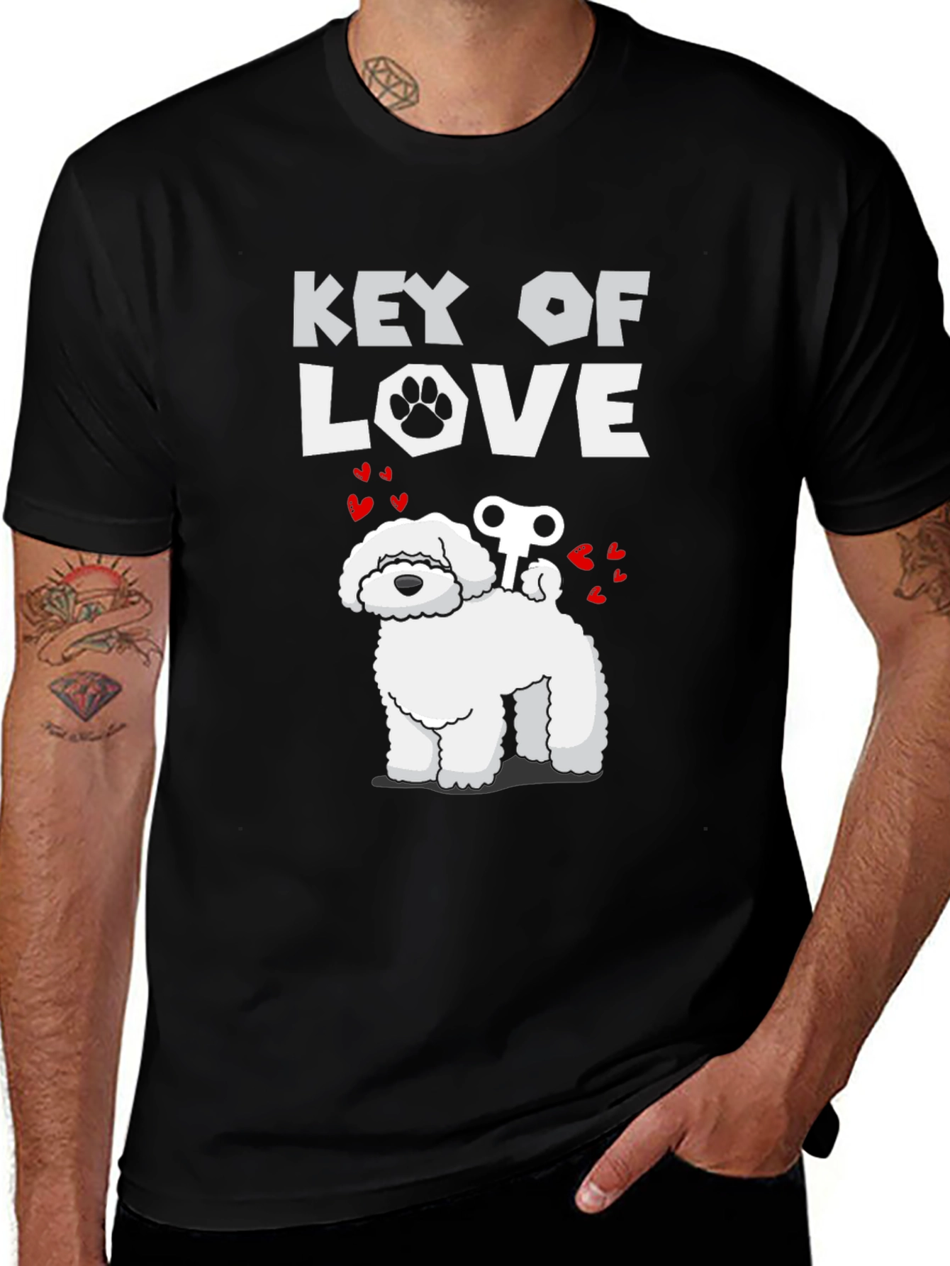 Variant 23 of Key of Love Dog T-Shirt - Funny Graphic Tee