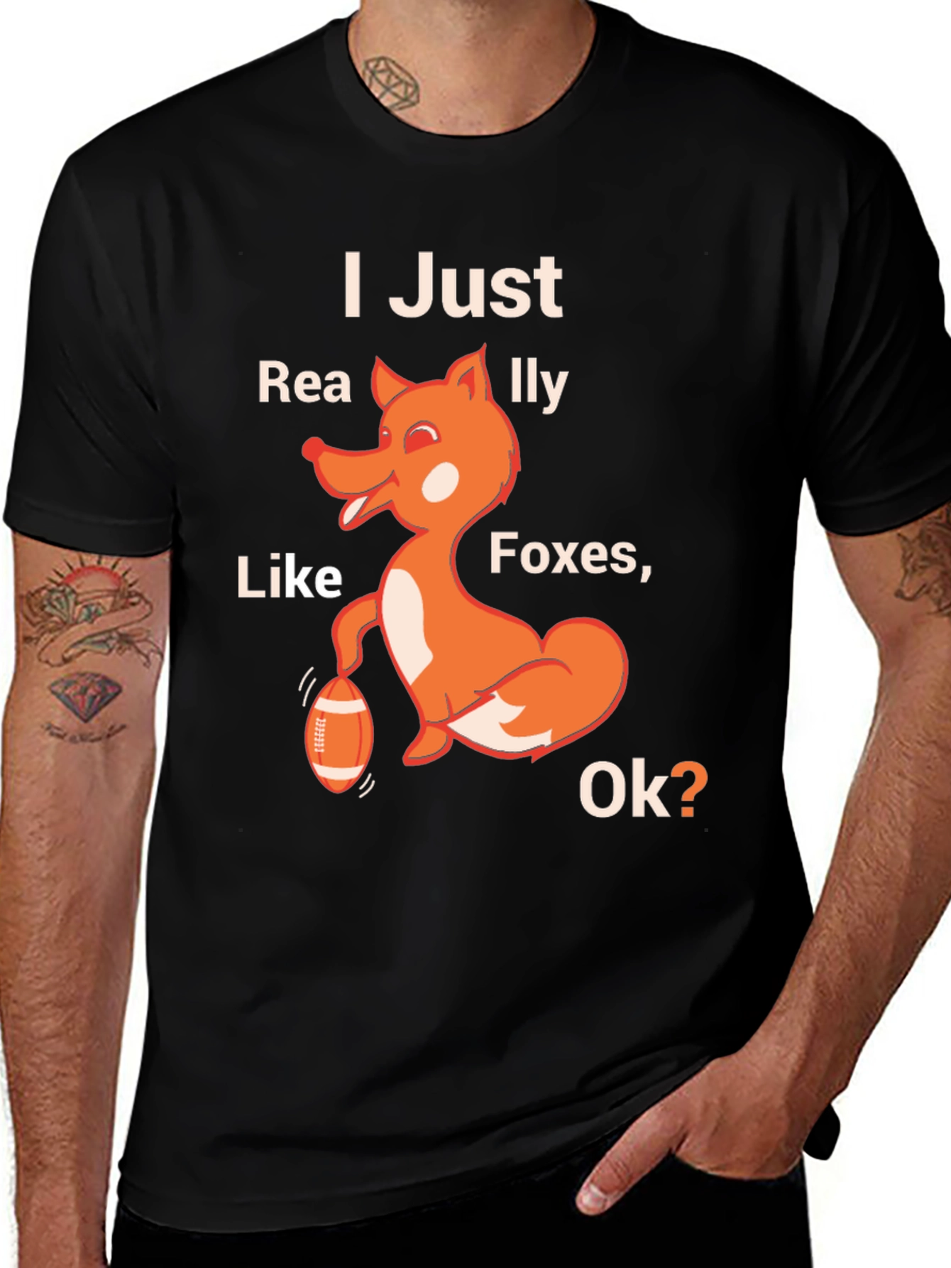 Black Funny Foxes Lover T-Shirt main image