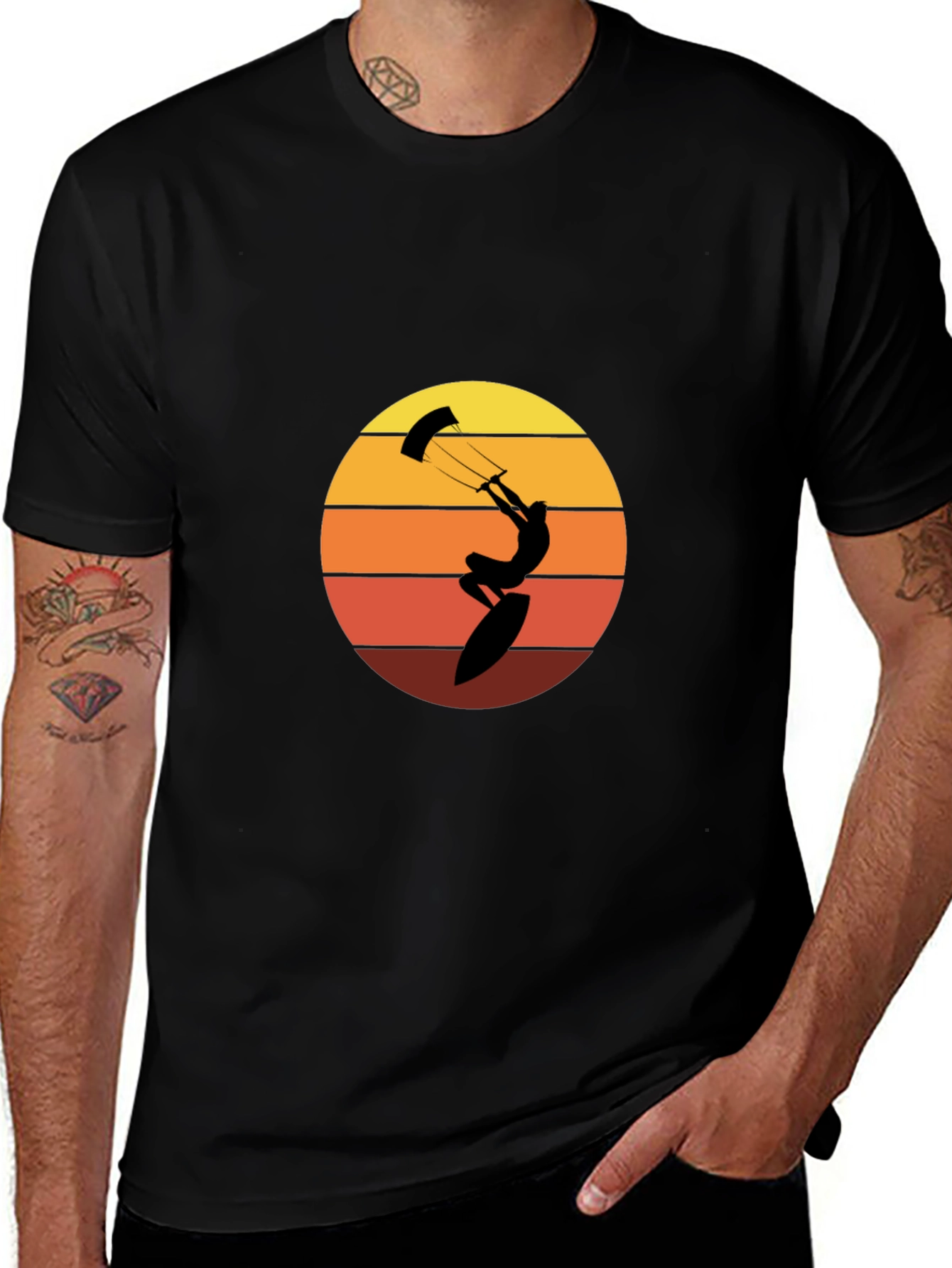 Variant 29 of Kitesurfing Sunset T-Shirt - Retro Style