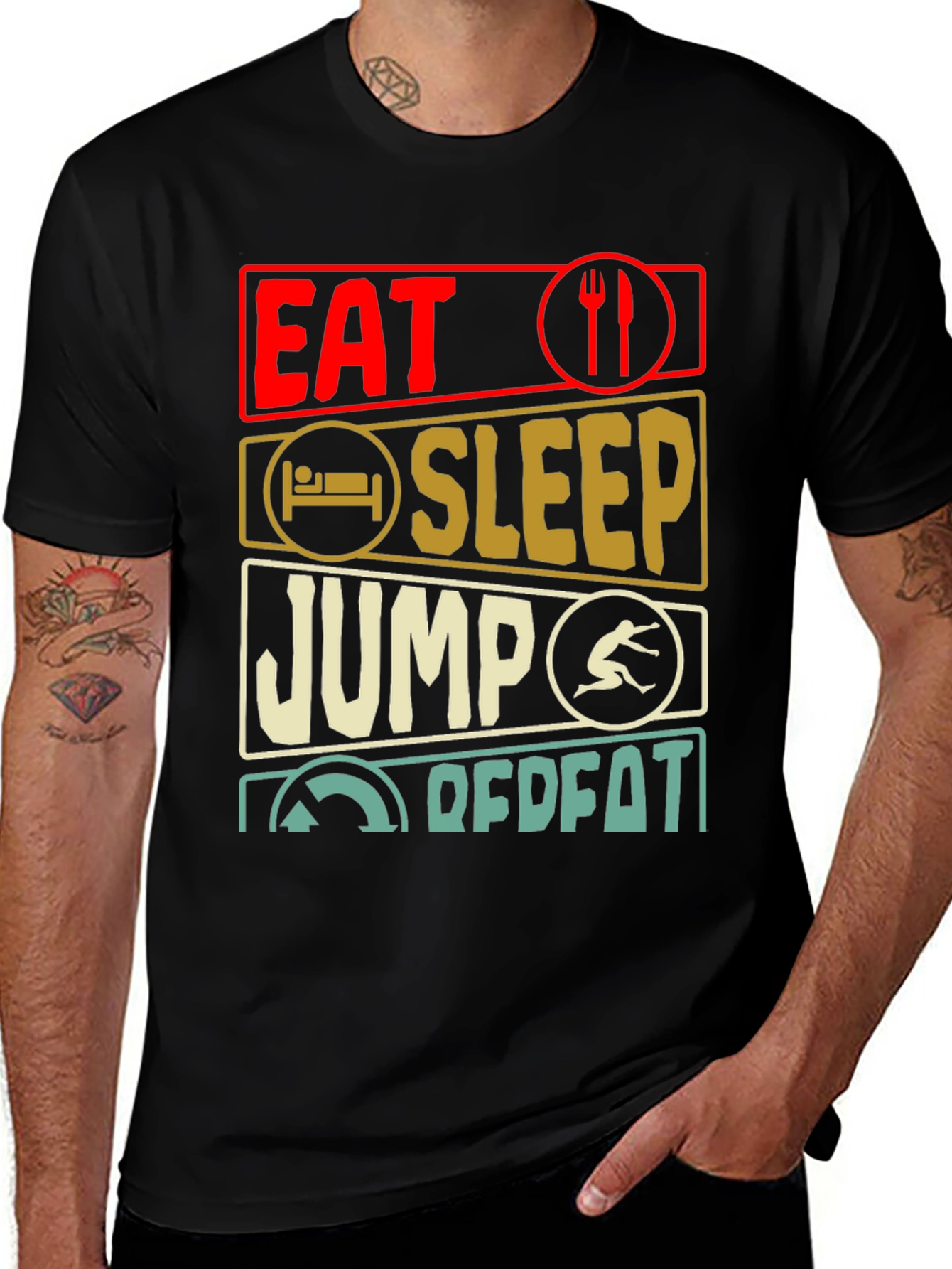 Variant 26 of Eat Sleep Jump Repeat T-Shirt