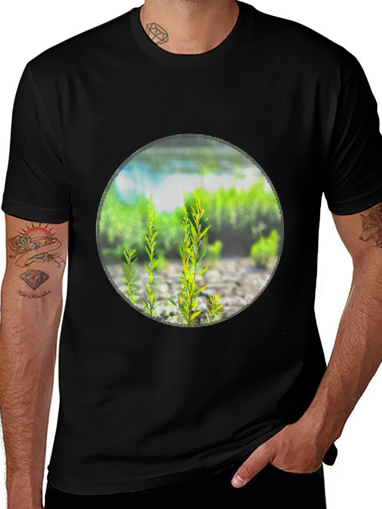 Variant 29 of Nature Print Black T-Shirt