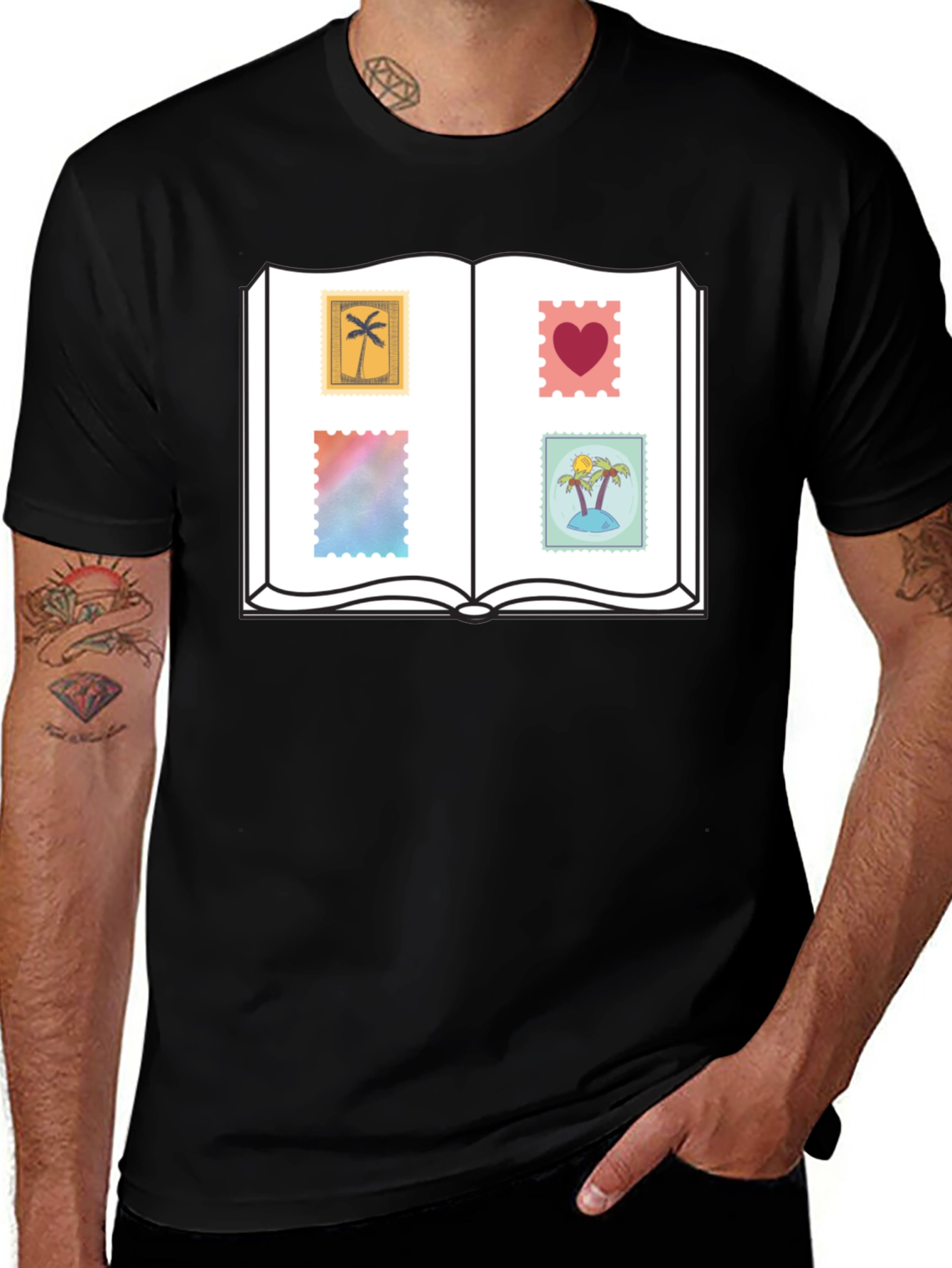 Variant 13 of Novelty Stamp Book T-Shirt