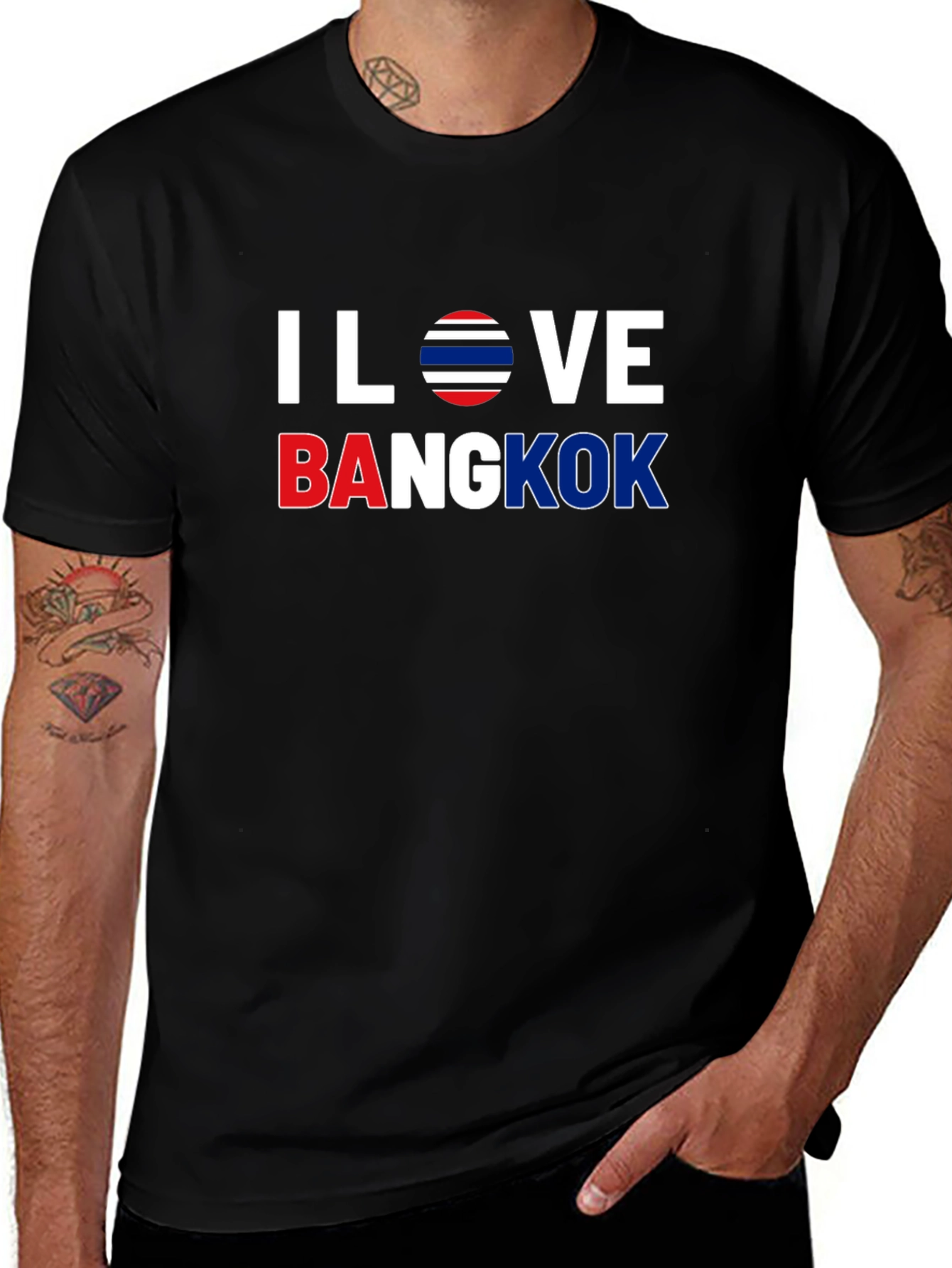 I Love Bangkok T-Shirt, Graphic Tee, Thailand Flag