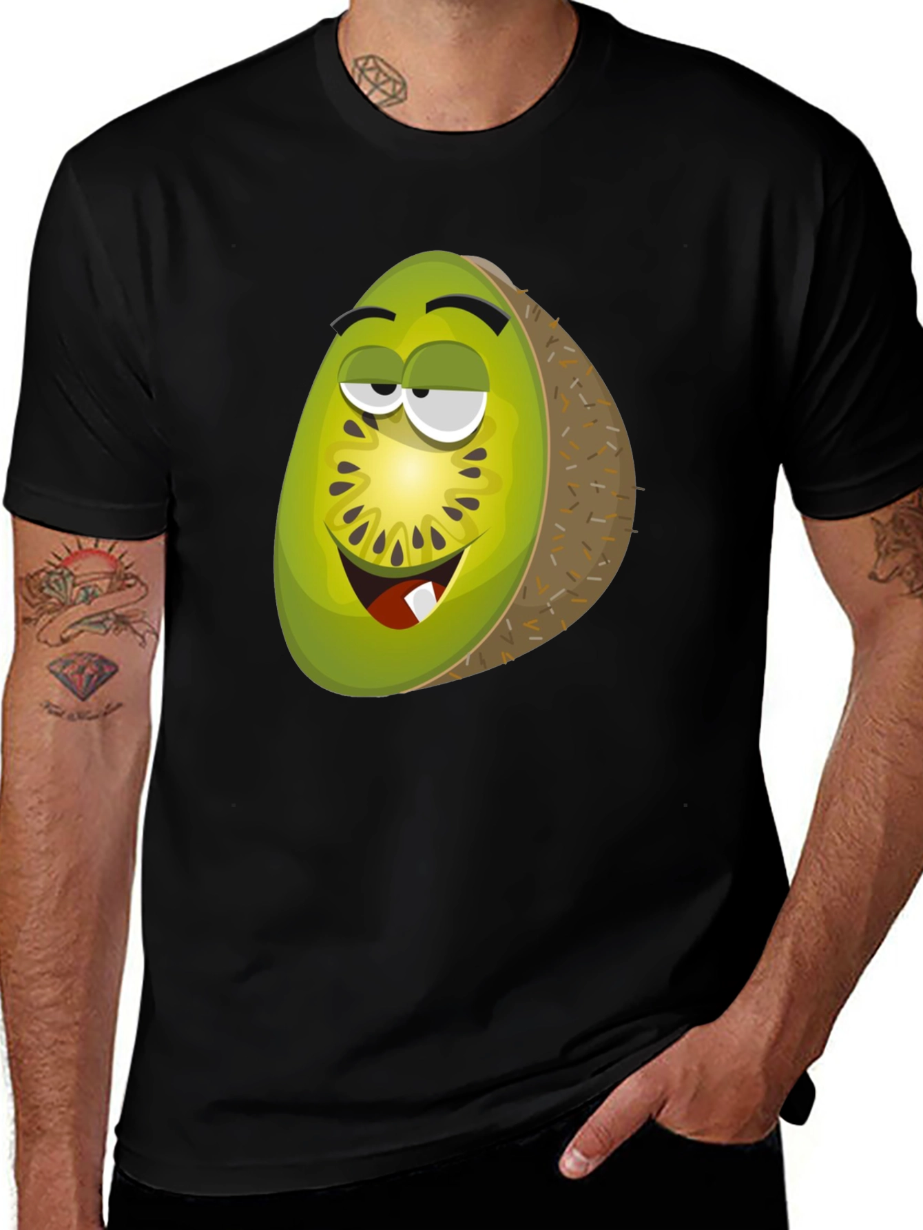 Kiwi Cartoon Graphic T-Shirt - Funky Fruit Tee