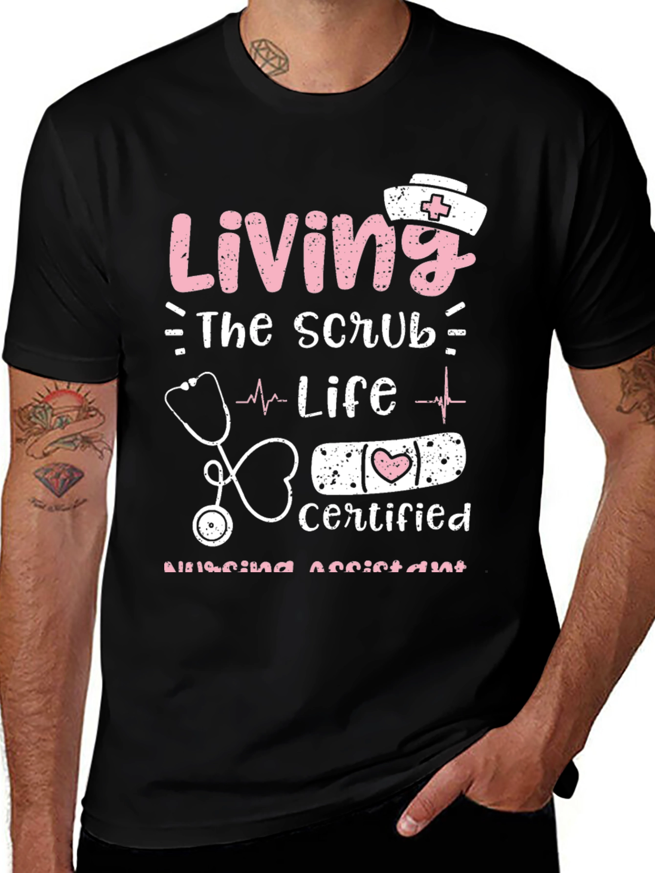 Variant 26 of Living the Scrub Life T-Shirt - Nursing Assistant Certified