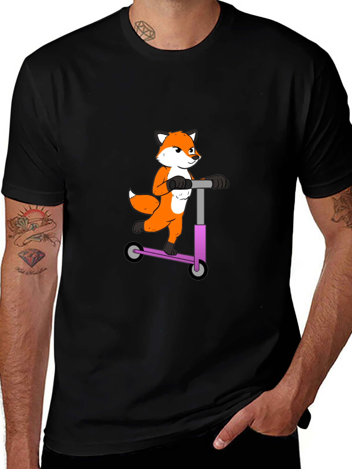 Variant 16 of Fox on Scooter T-Shirt - Cool Graphic Tee