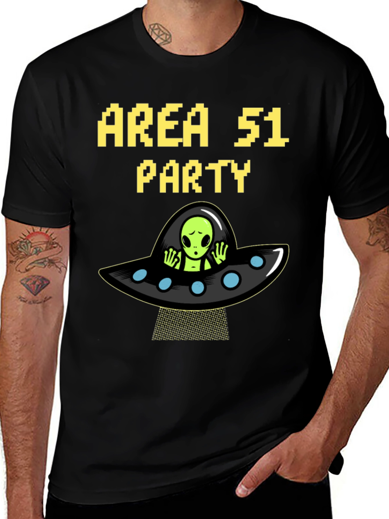 Area 51 Party Alien UFO Graphic T-Shirt