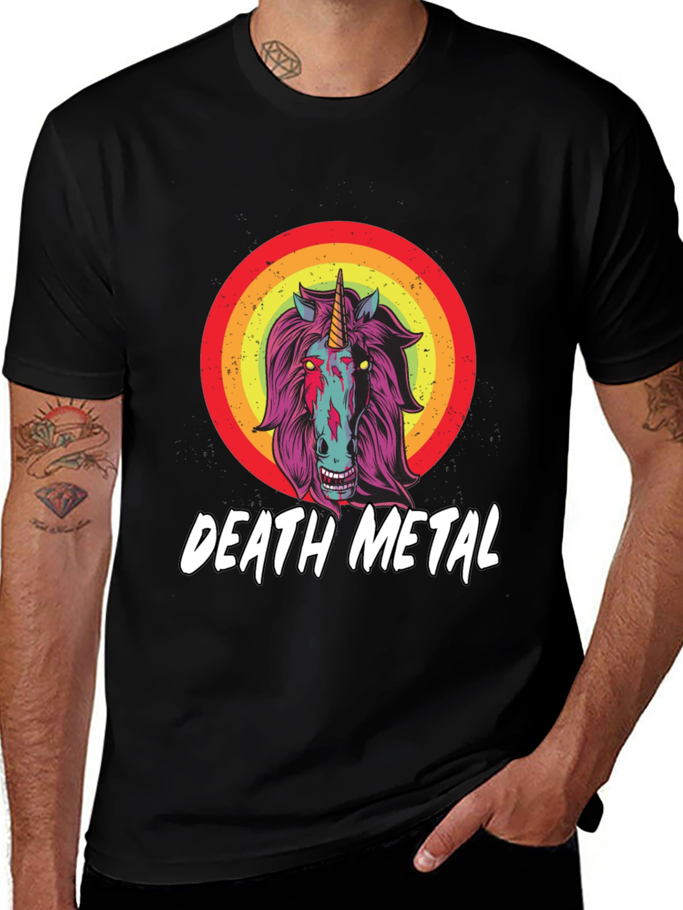 Variant 29 of Death Metal Unicorn Graphic T-Shirt