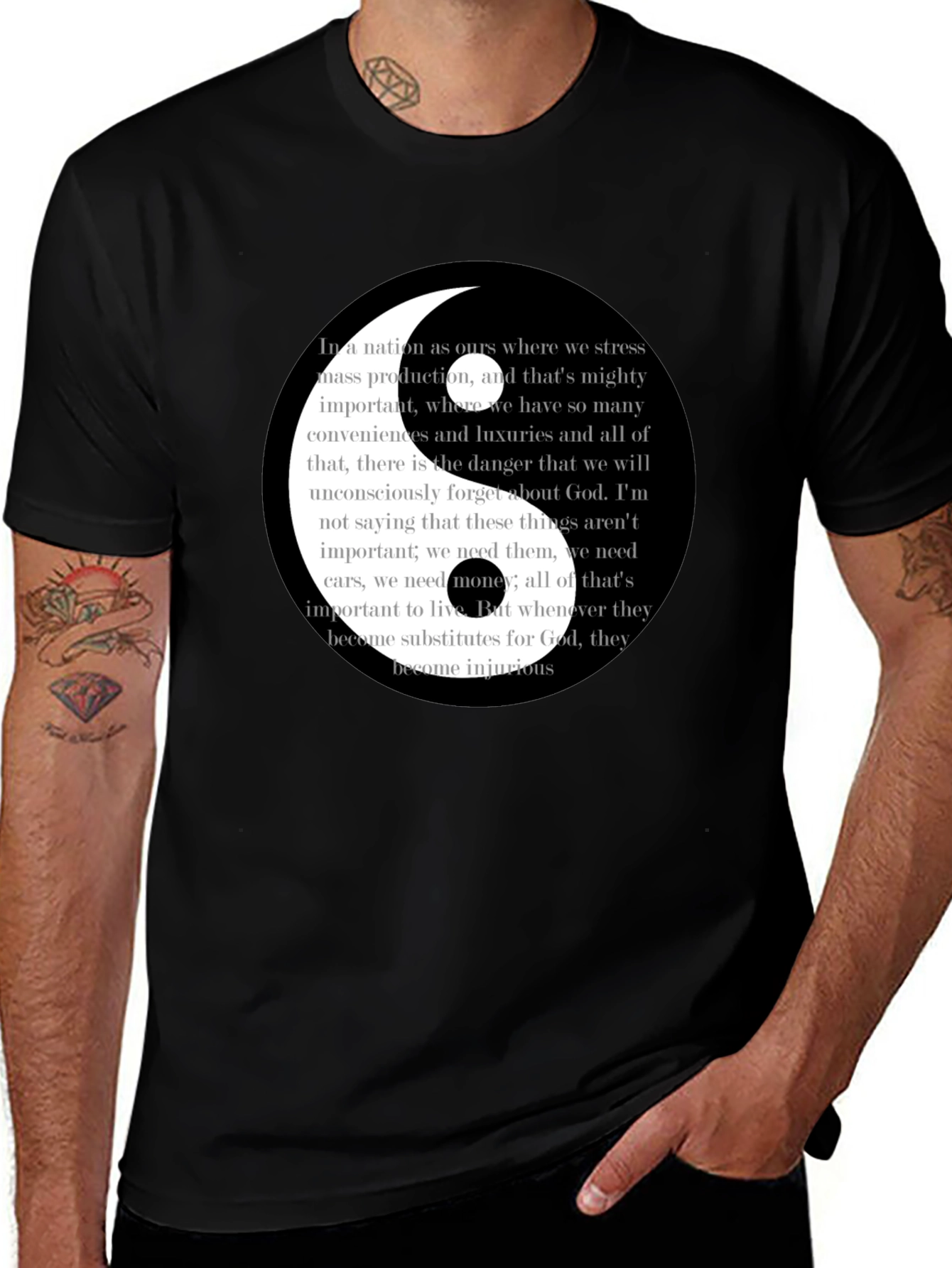 Yin Yang Spiritual Quote Graphic Tee